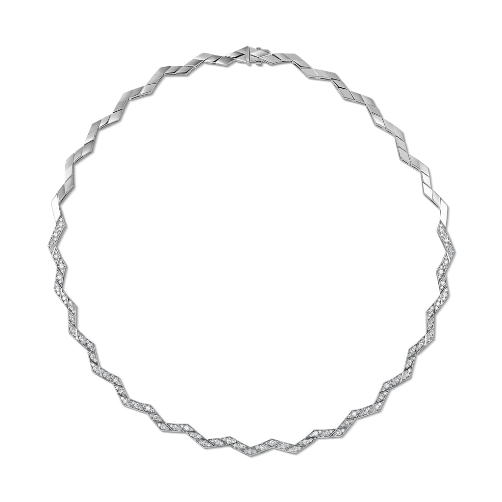 Eternity Small Full Diamond White Gold Necklace