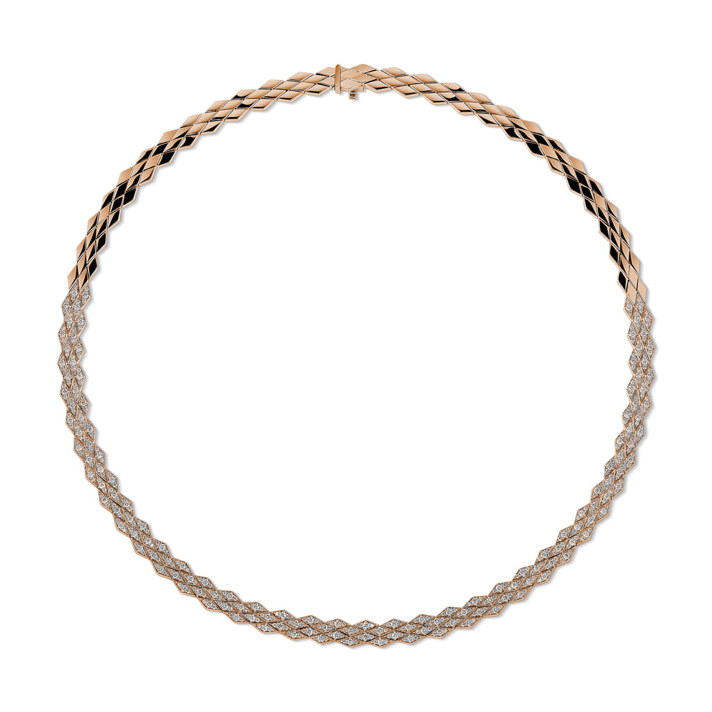 Eternity Large Full Diamond Rose Gold Necklace
