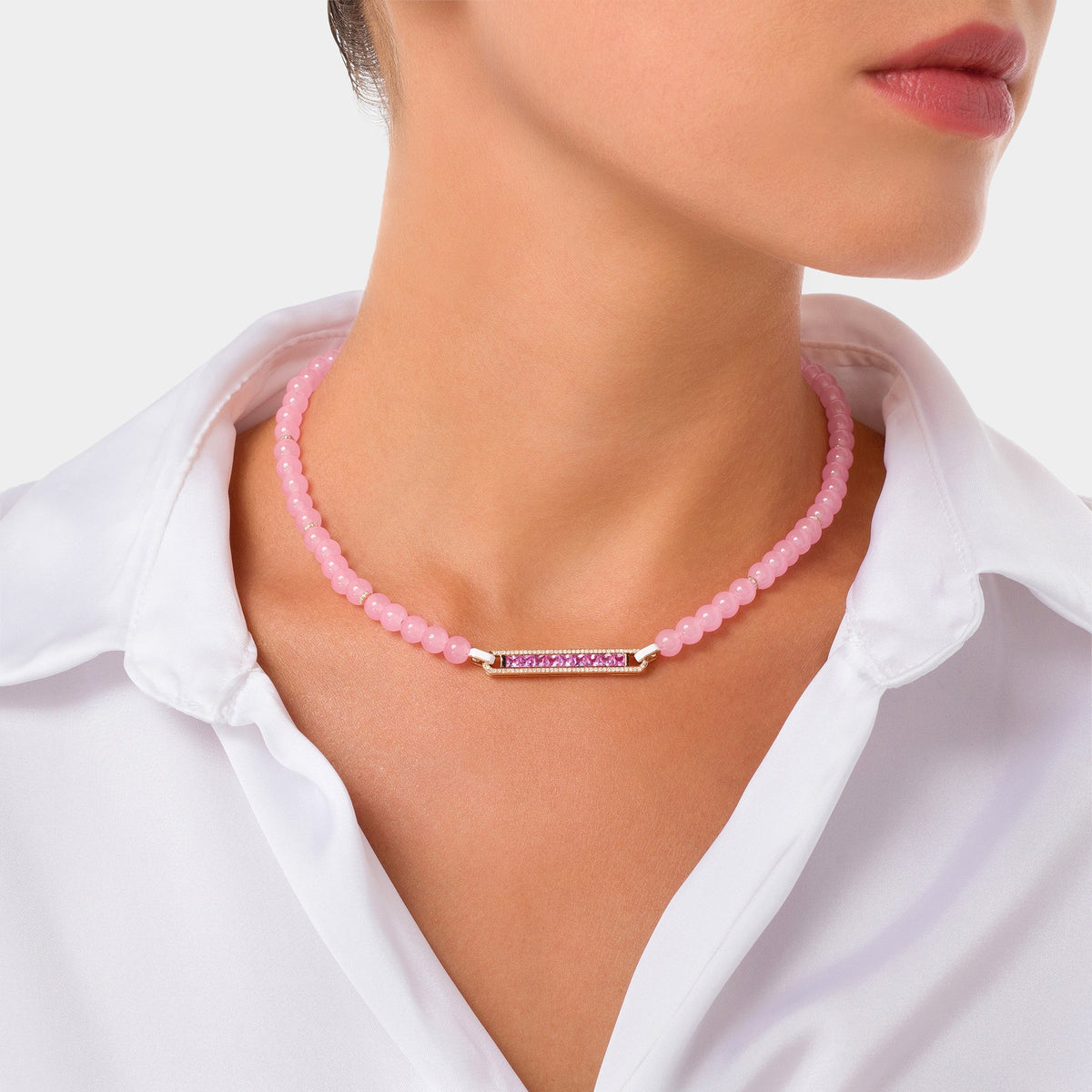 BOHO Beads Necklace#Gold_Rose Gold