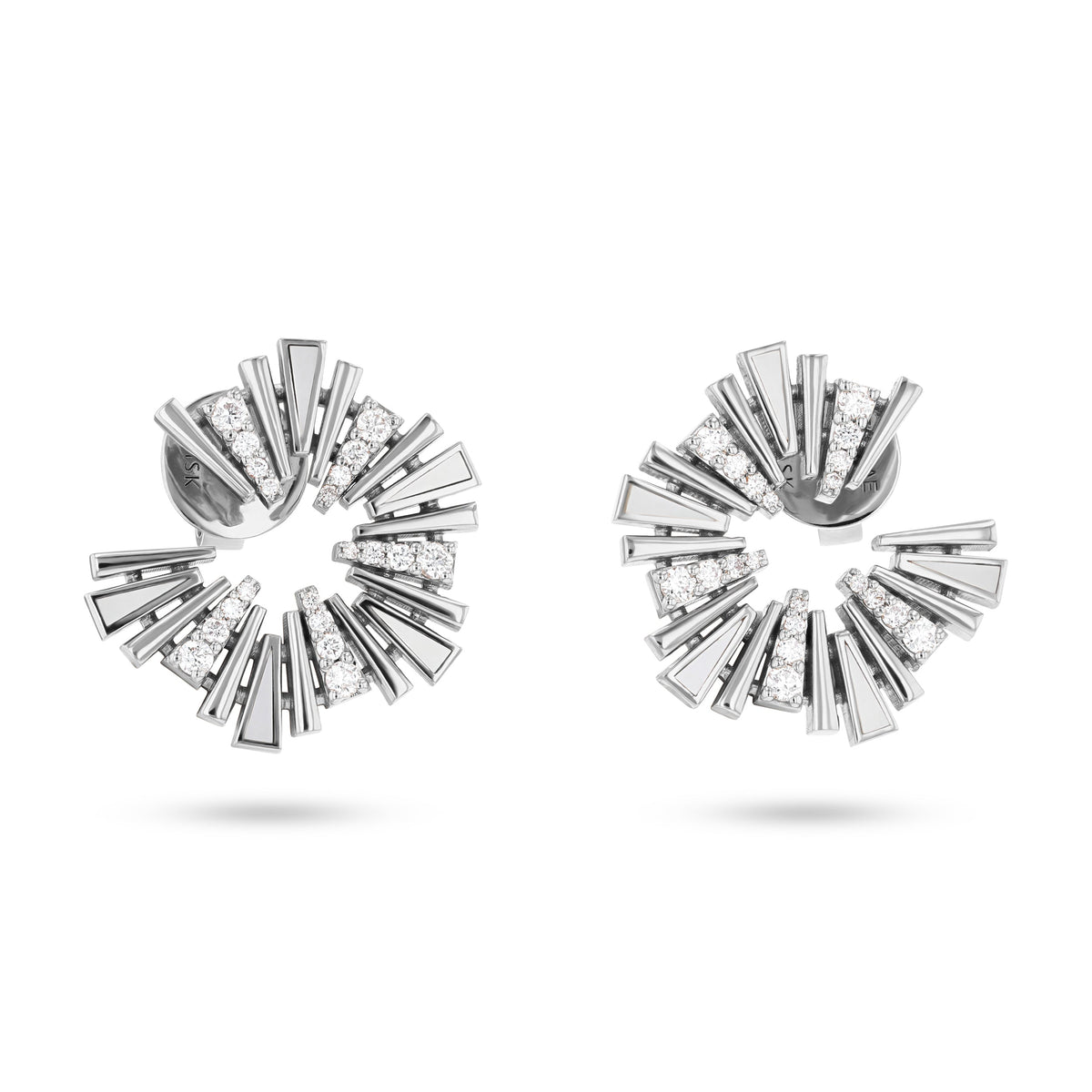 Al Fajr Small Hoop Earrings#Gold_White Gold
