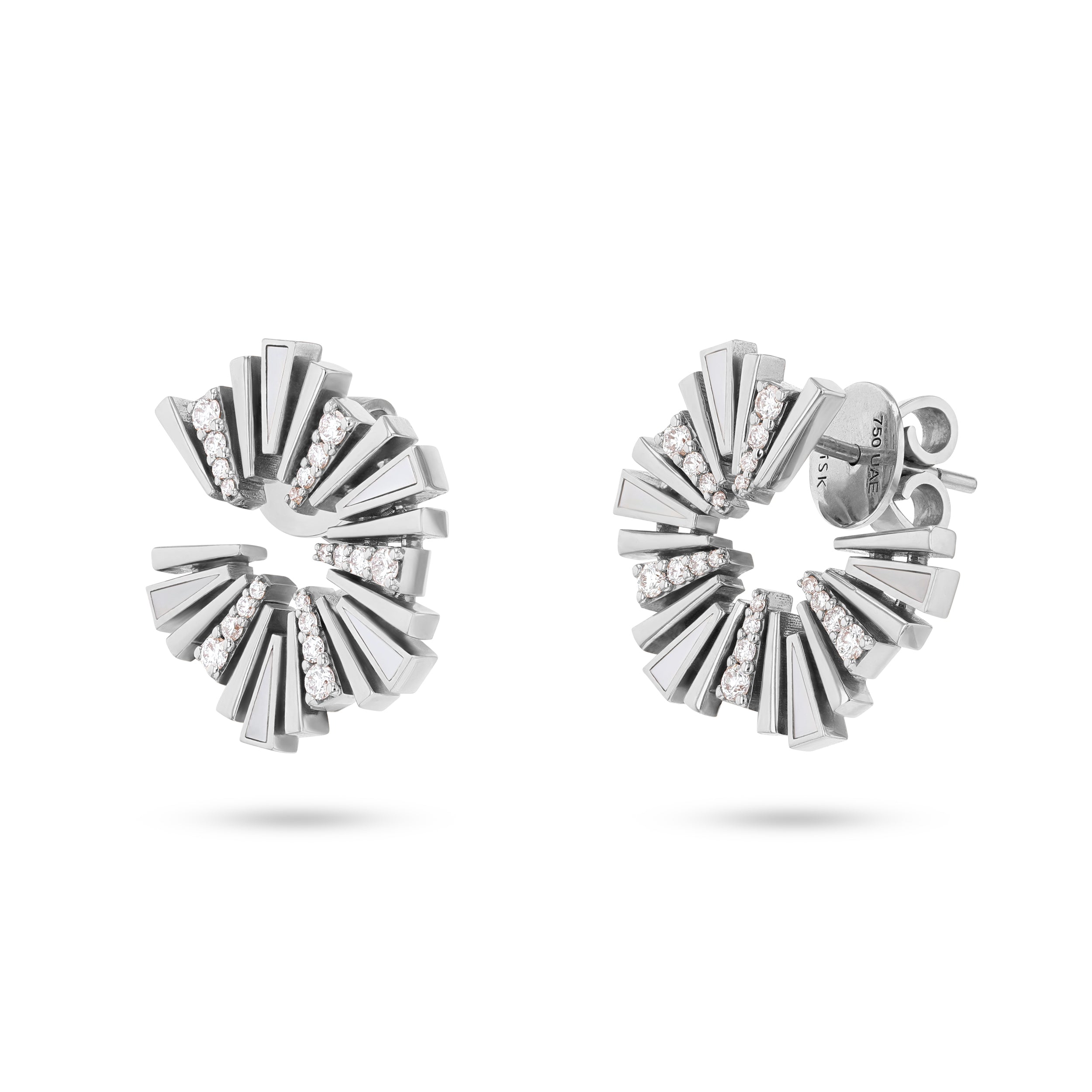 Al Fajr small Hoop White Gold Earrings