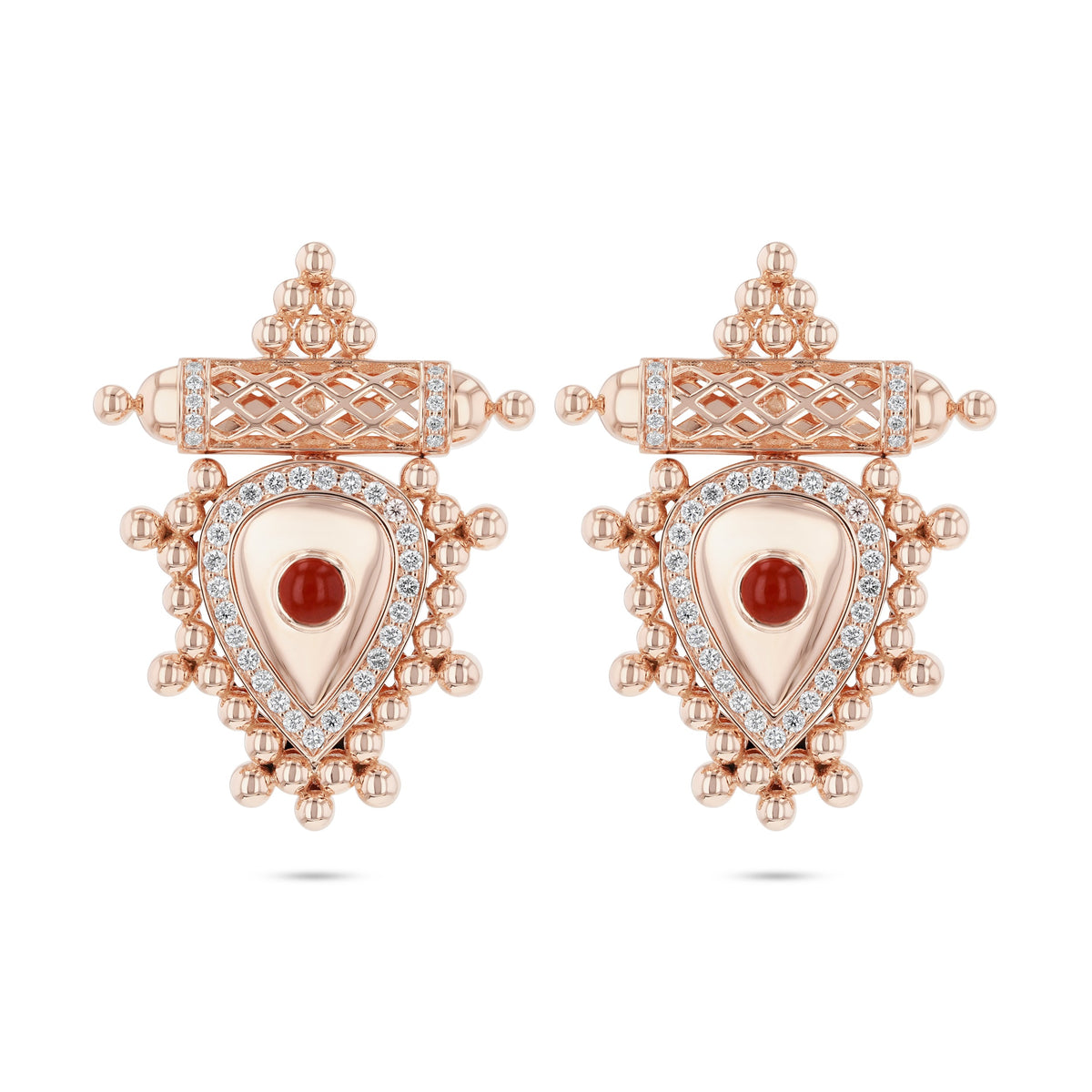 Al Qasr Medium Earrings Pearl — Agate#Stone_Agate