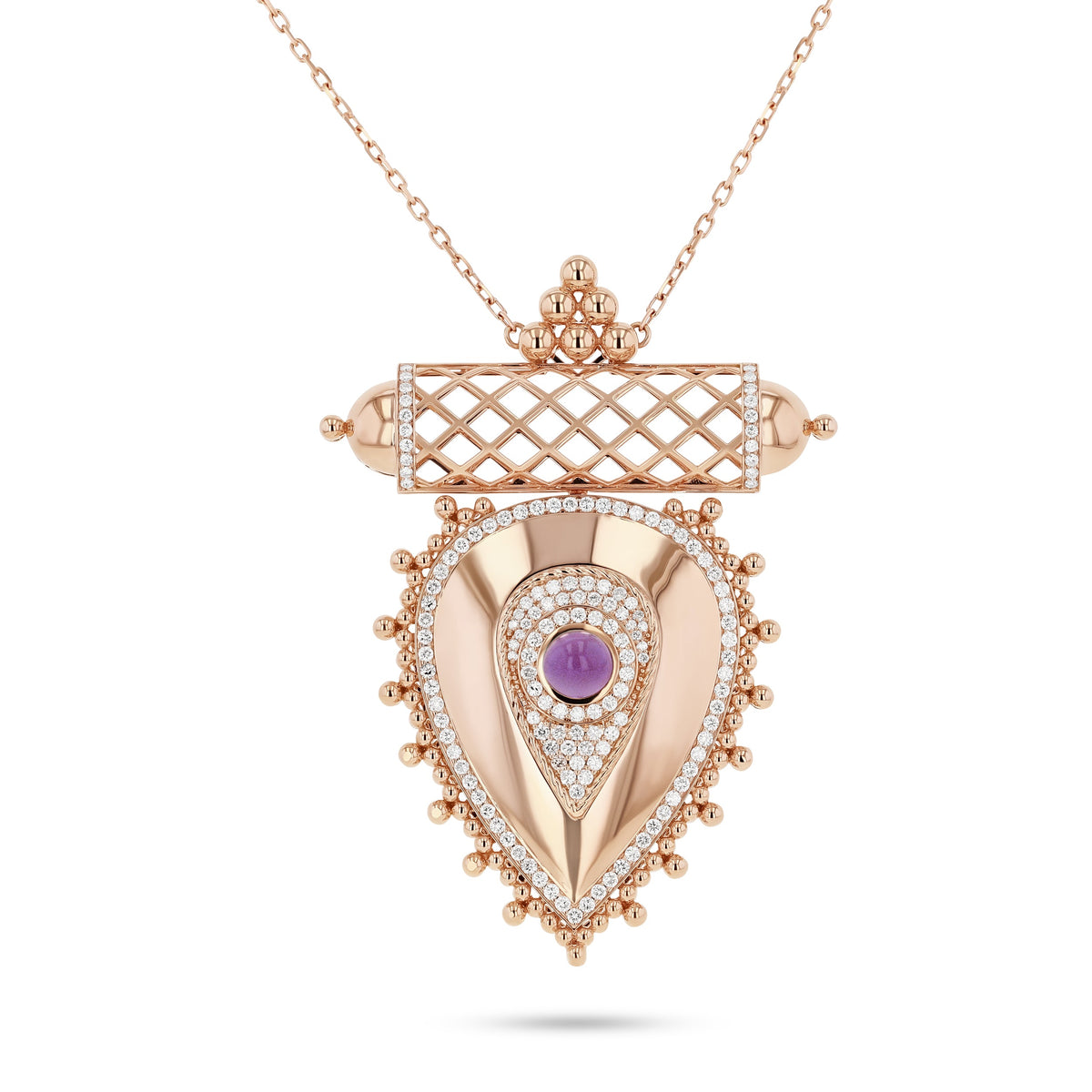 Al Qasr Large Pendant Pearl — Amethyst#Stone_Amethyst