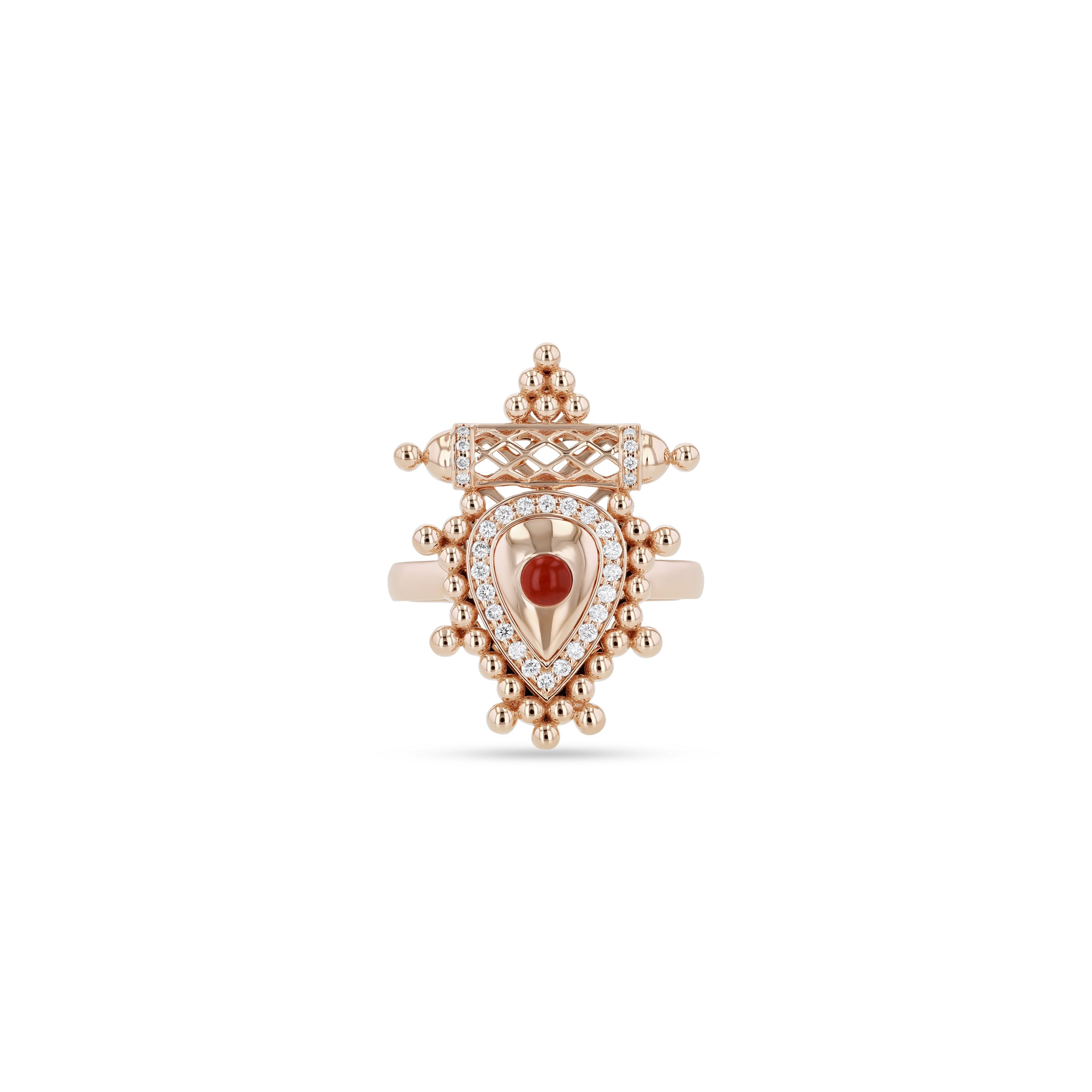 Al Qasr Small Ring – Agate | Rose Gold