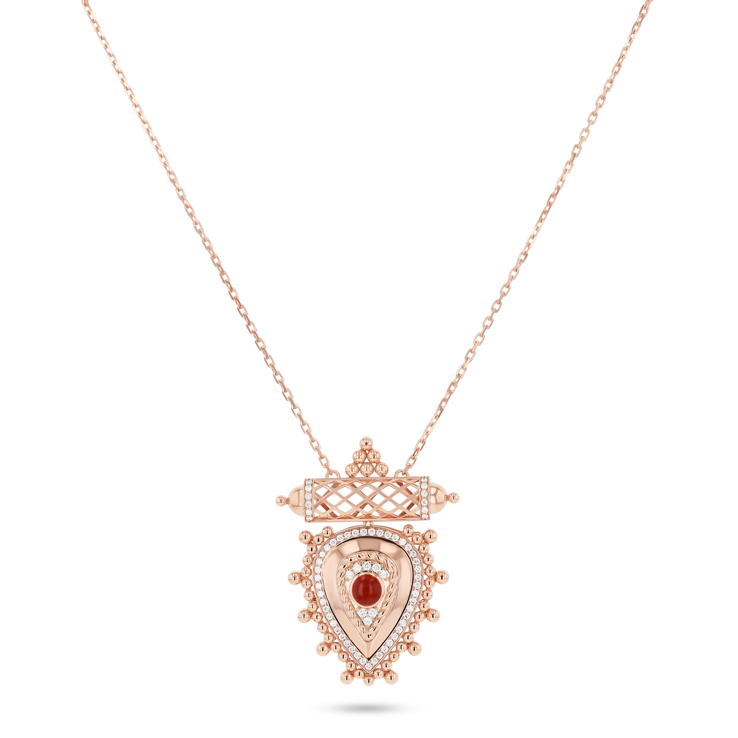 Al Qasr Small Pendant – Agate | Rose Gold