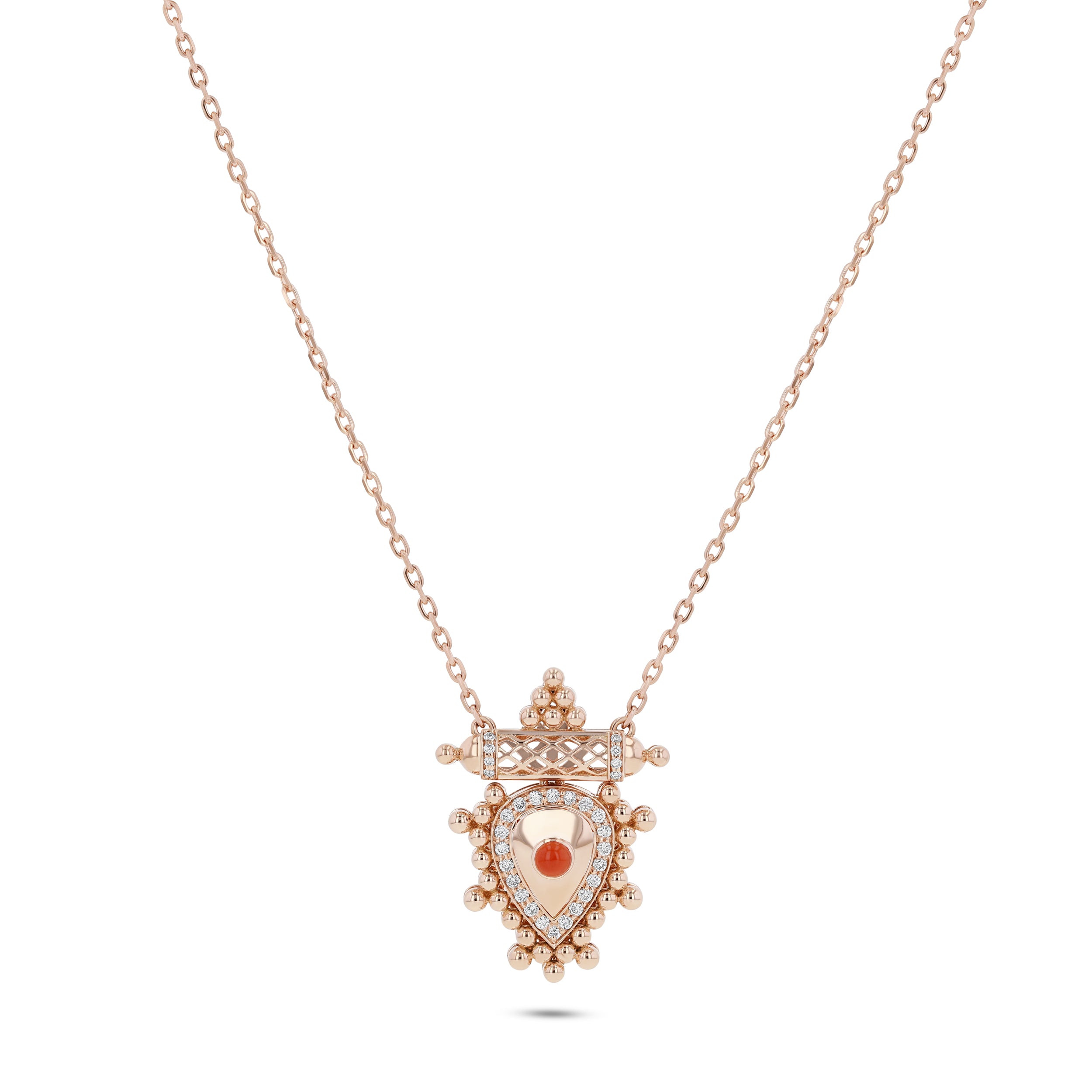 Al Qasr Mini Pendant – Agate | Rose Gold