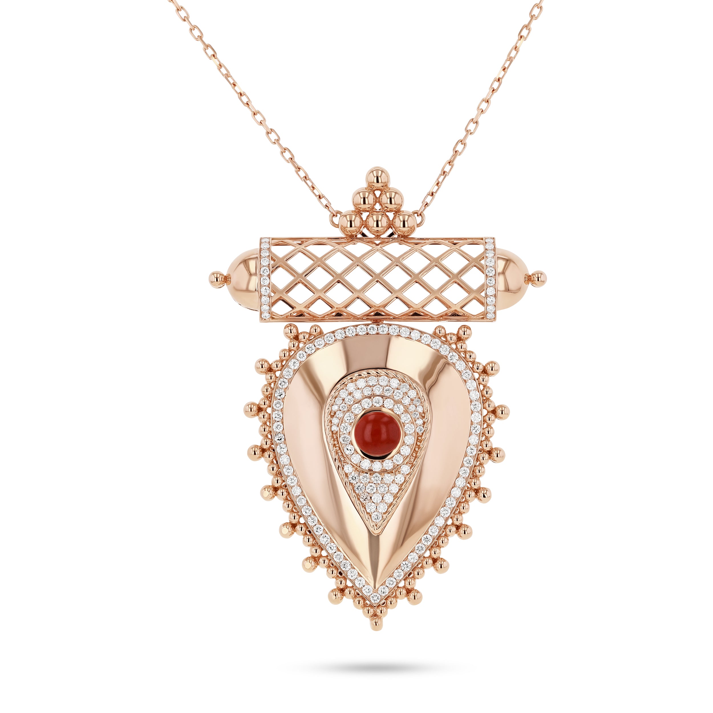 Al Qasr X-Large Pendant – Agate | Rose Gold