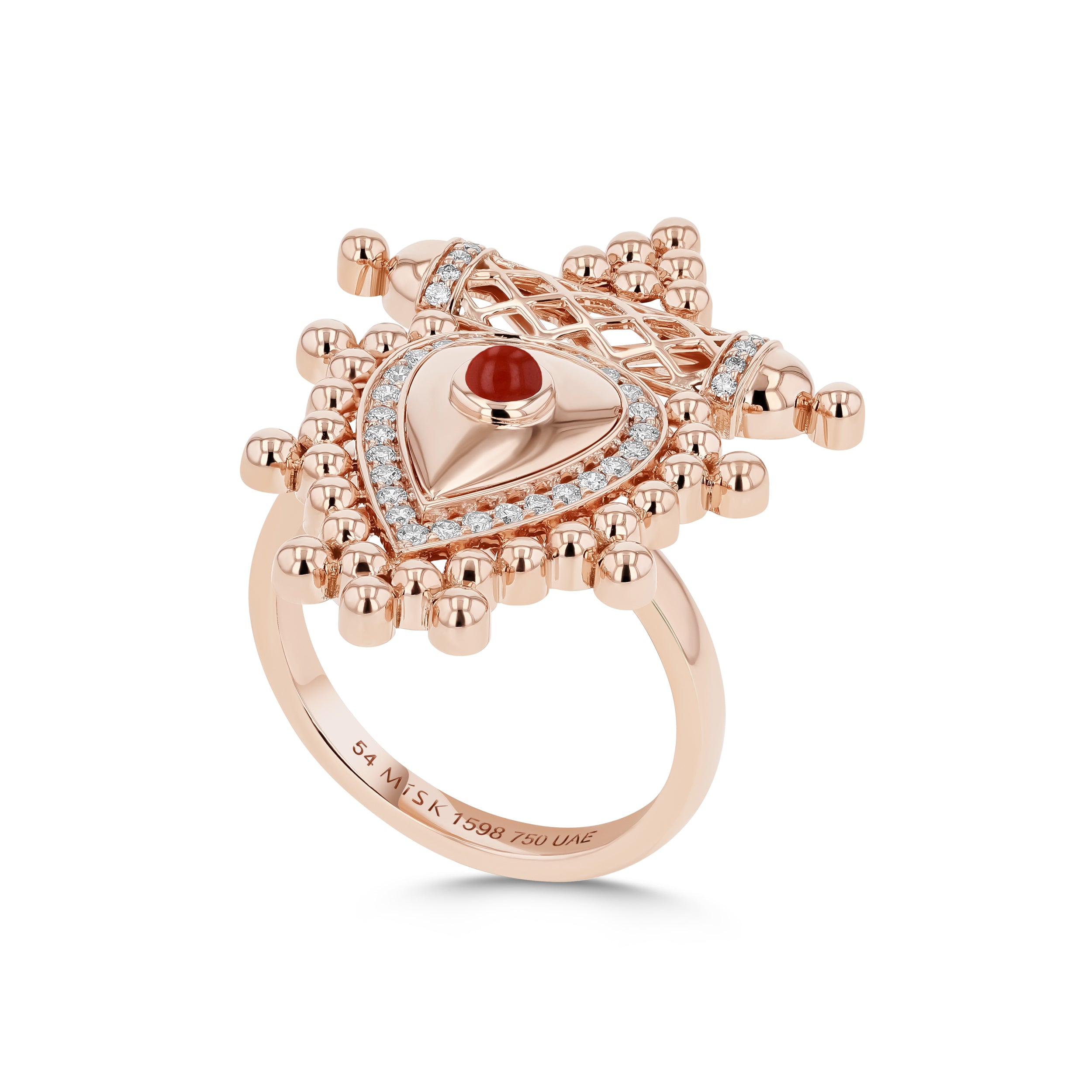 Al Qasr Large Ring – Agate | Rose Gold