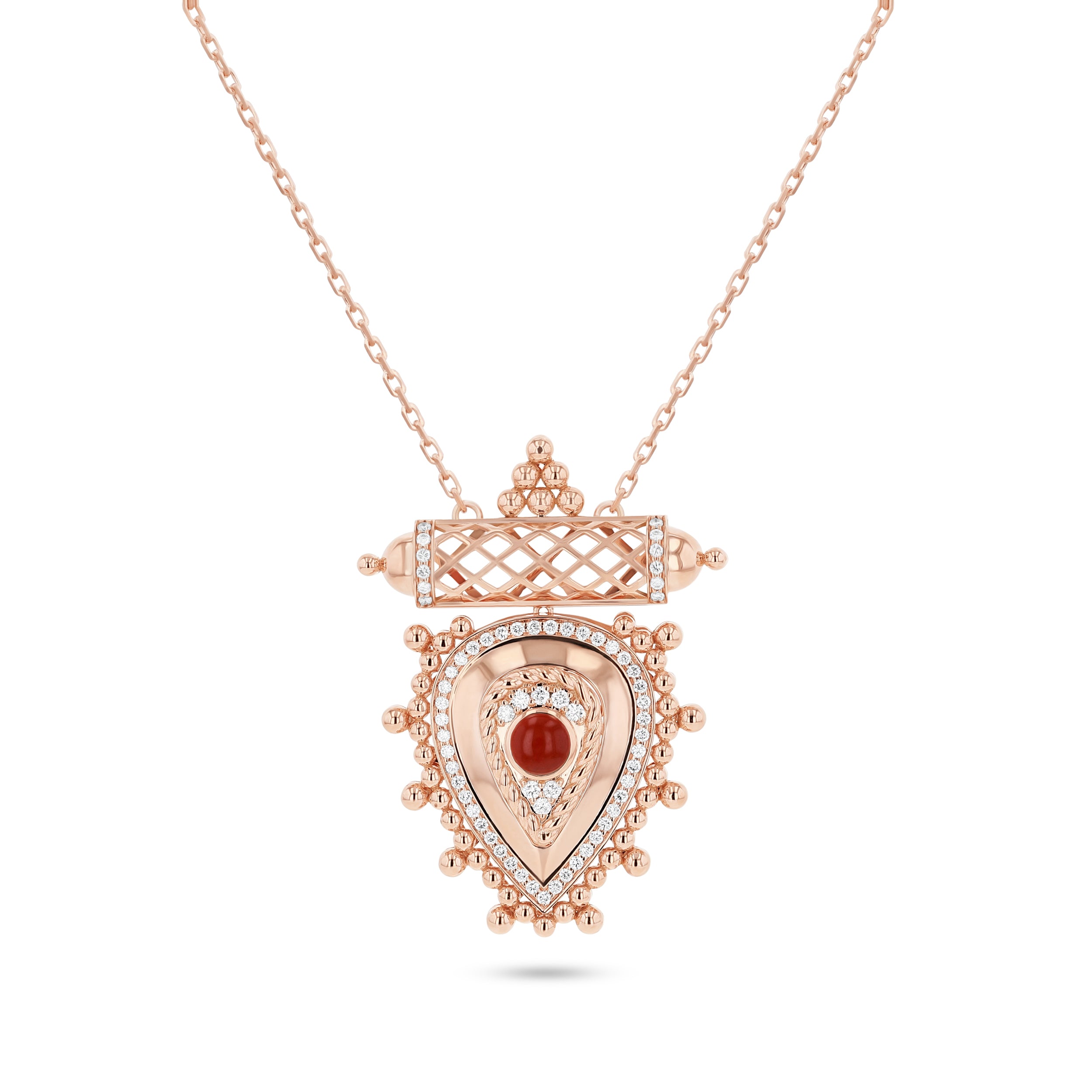 Al Qasr Small Pendant – Agate | Rose Gold