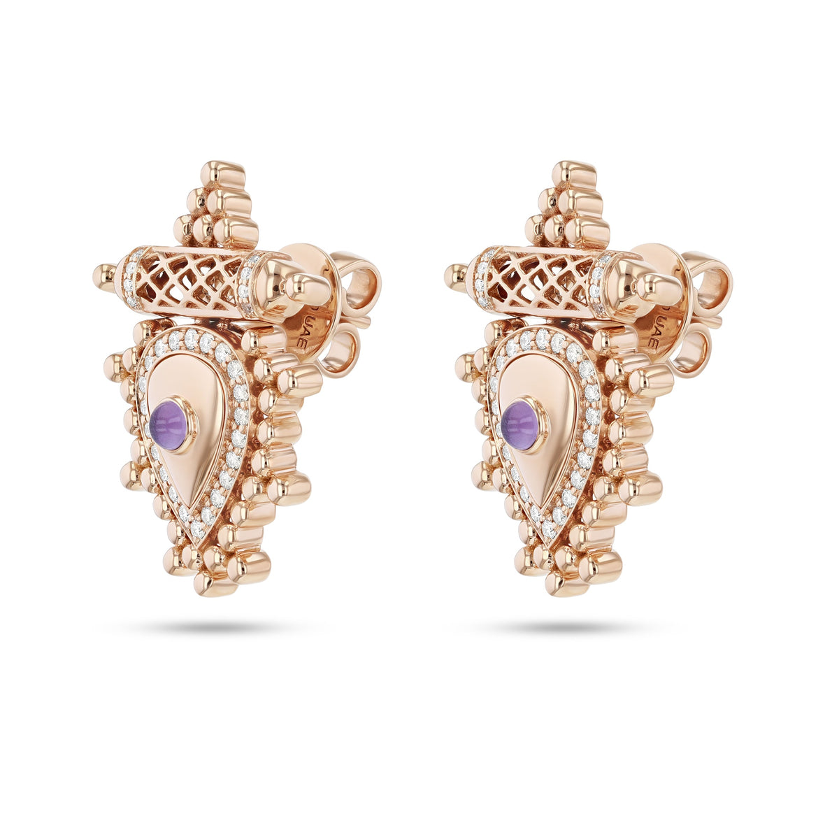 Al Qasr Small Earrings Pearl — Amethyst#Stone_Amethyst