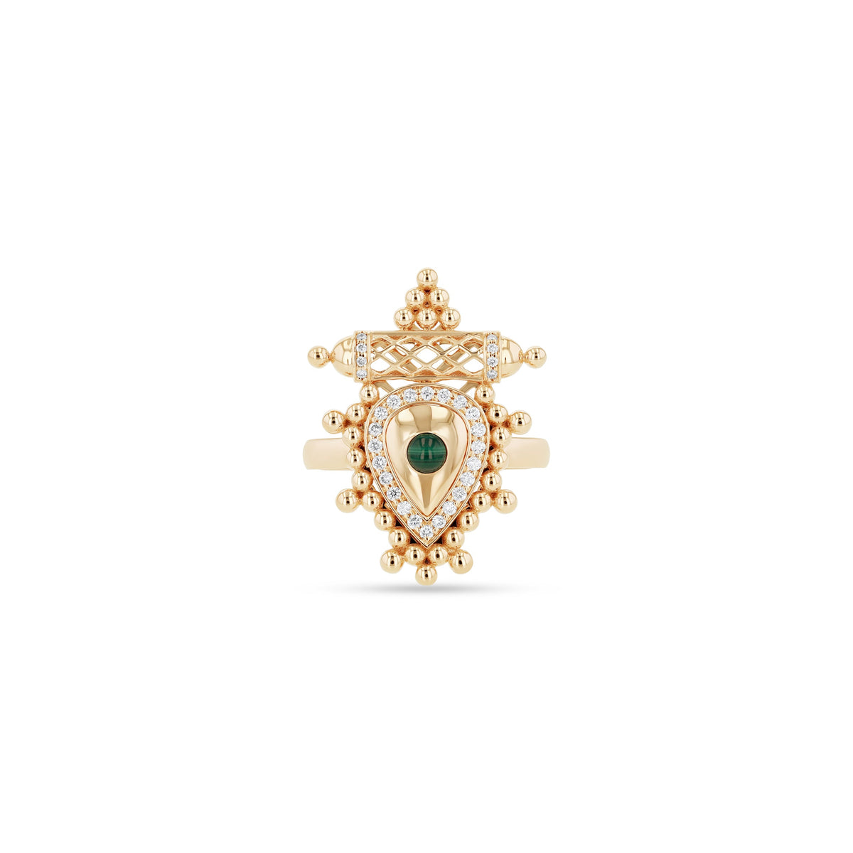 Al Qasr Small Ring - Pearl — Malachite#Stone_Malachite