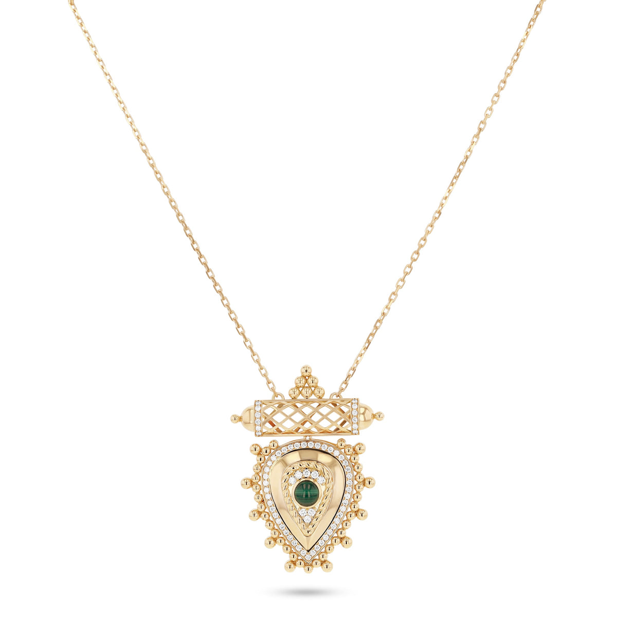 Al Qasr Small Pendant Pearl — Malachite#Stone_Malachite