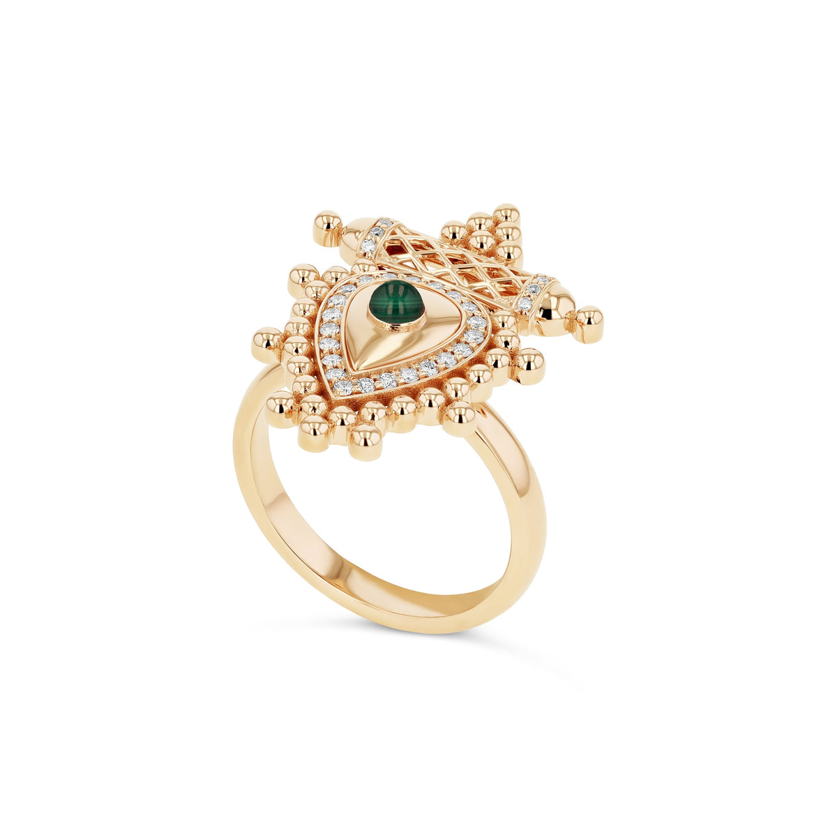 Al Qasr Small Ring - Pearl — Malachite#Stone_Malachite