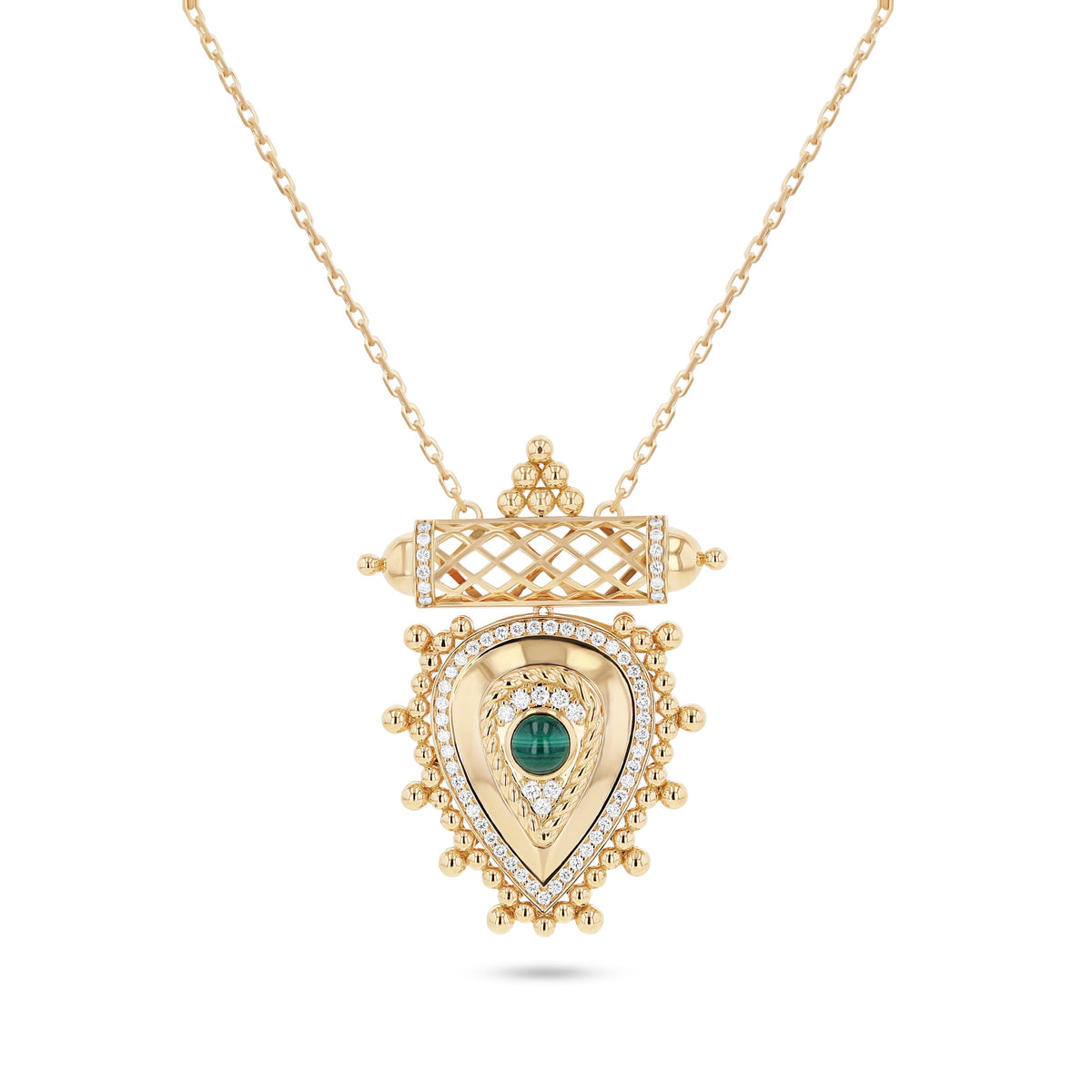 Al Qasr Small Pendant Pearl — Malachite#Stone_Malachite