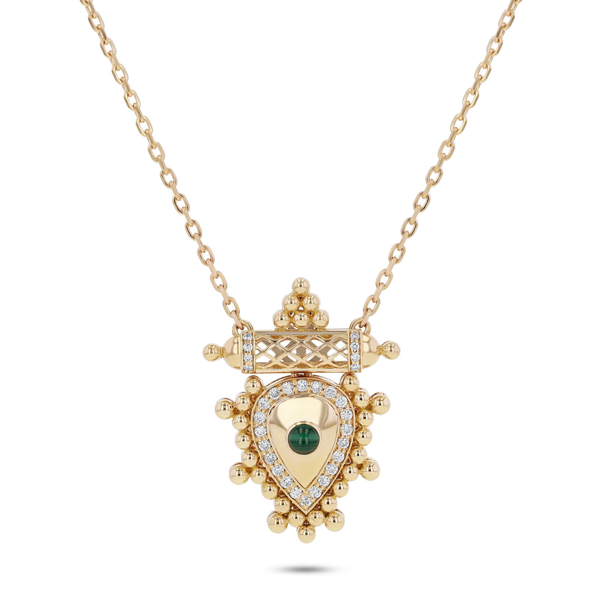 Al Qasr Mini Pendant Pearl — Malachite#Stone_Malachite
