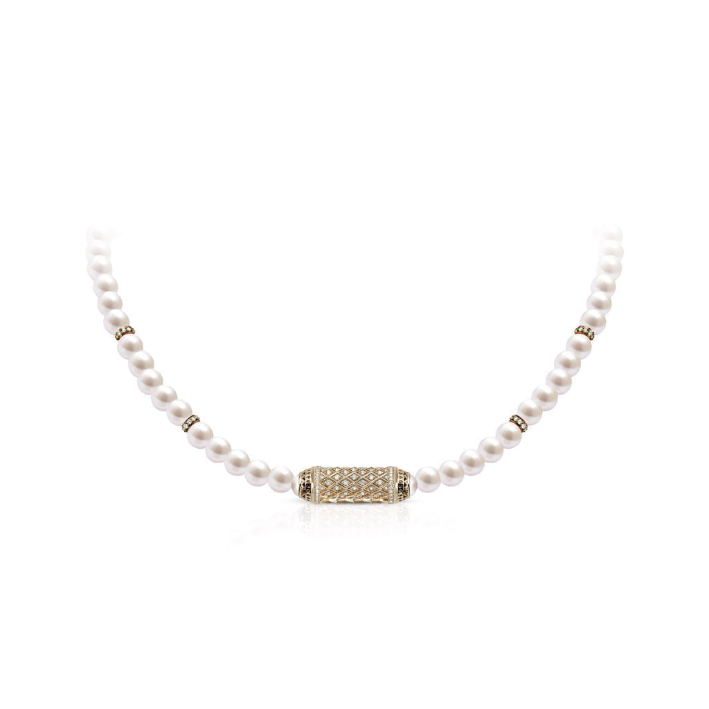 Harmony Pearl Beads Necklace Full Diamond