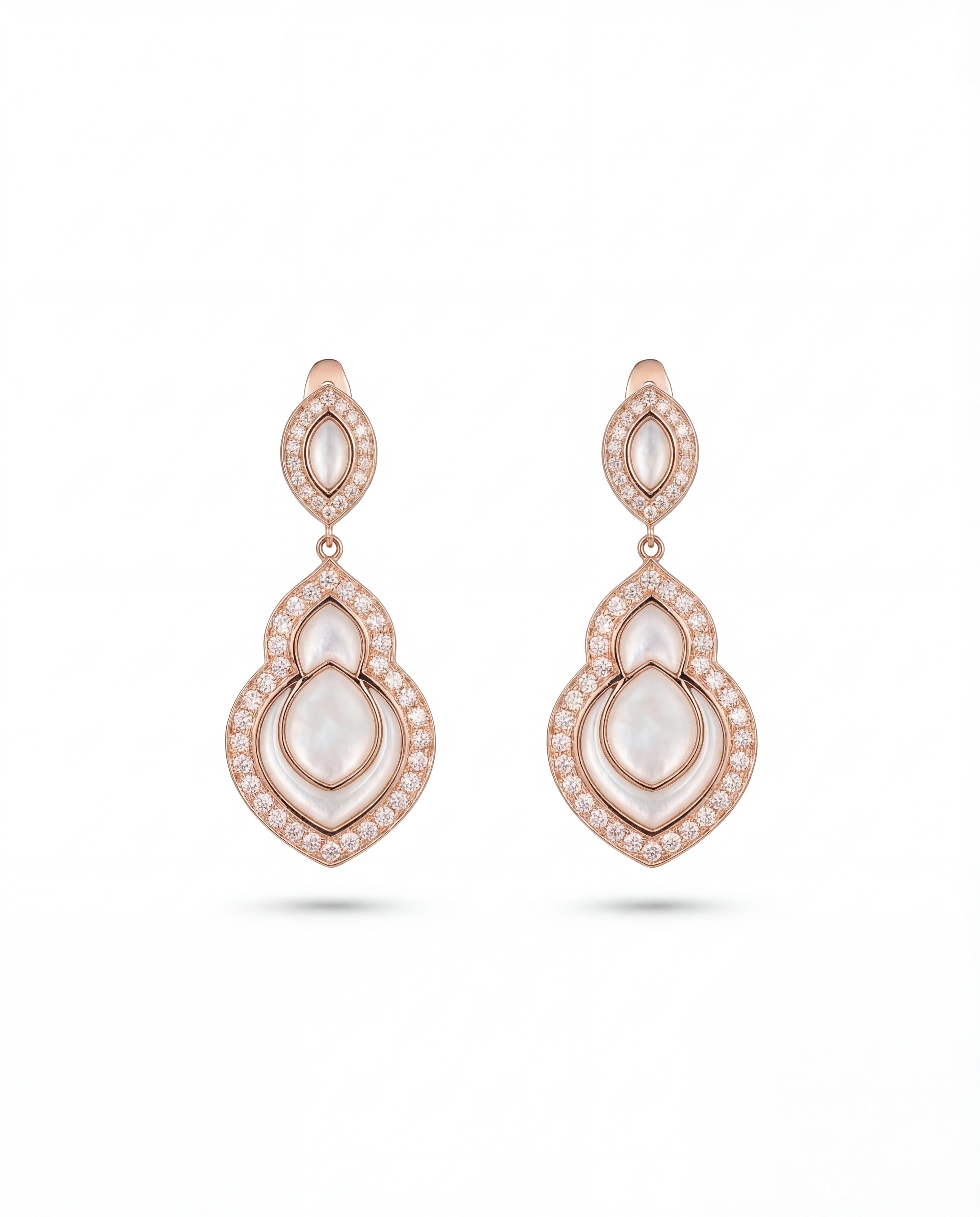 Al Fajr Earrings – Rose Gold & Mother of Pearl