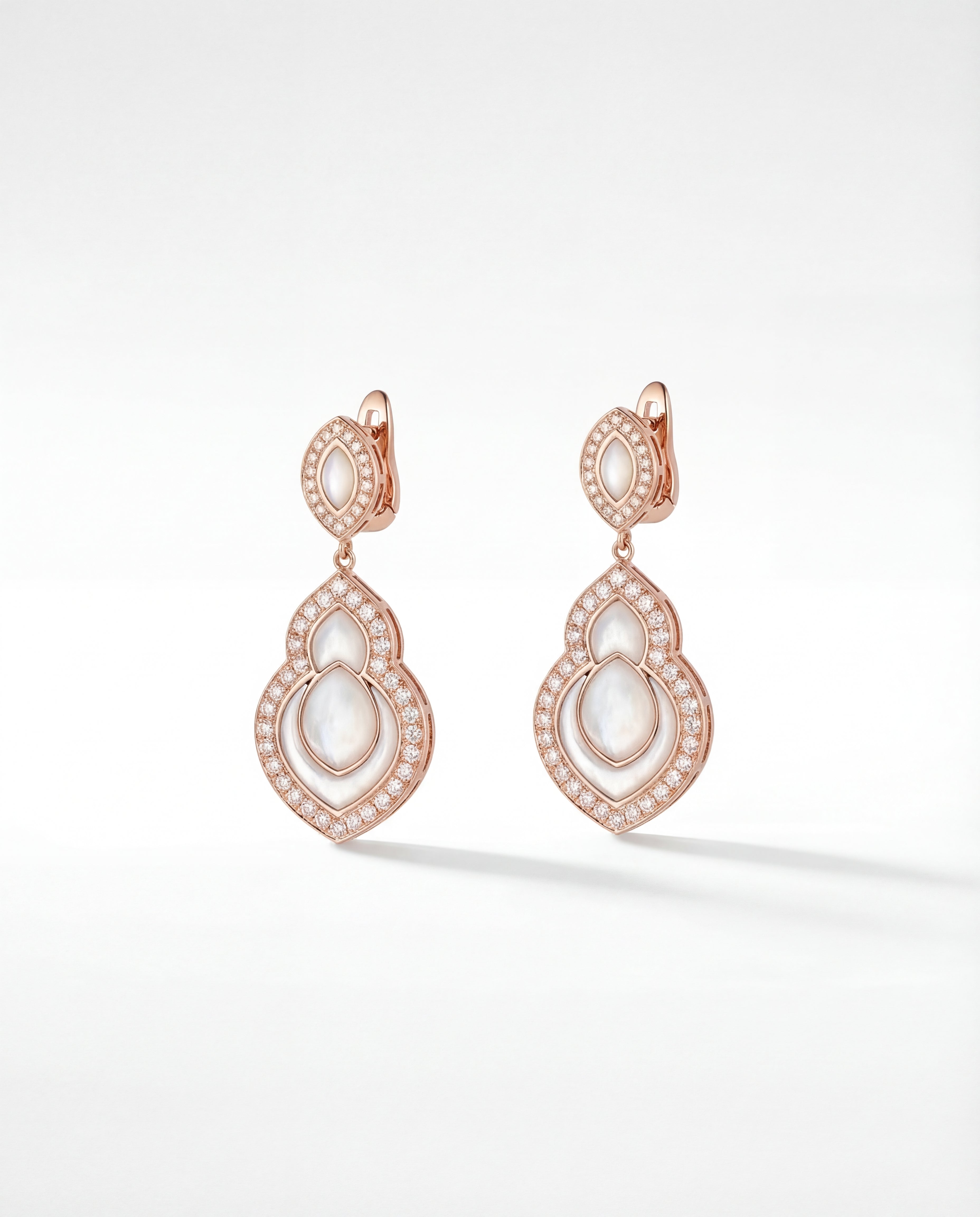 Al Fajr Earrings – Rose Gold & Mother of Pearl