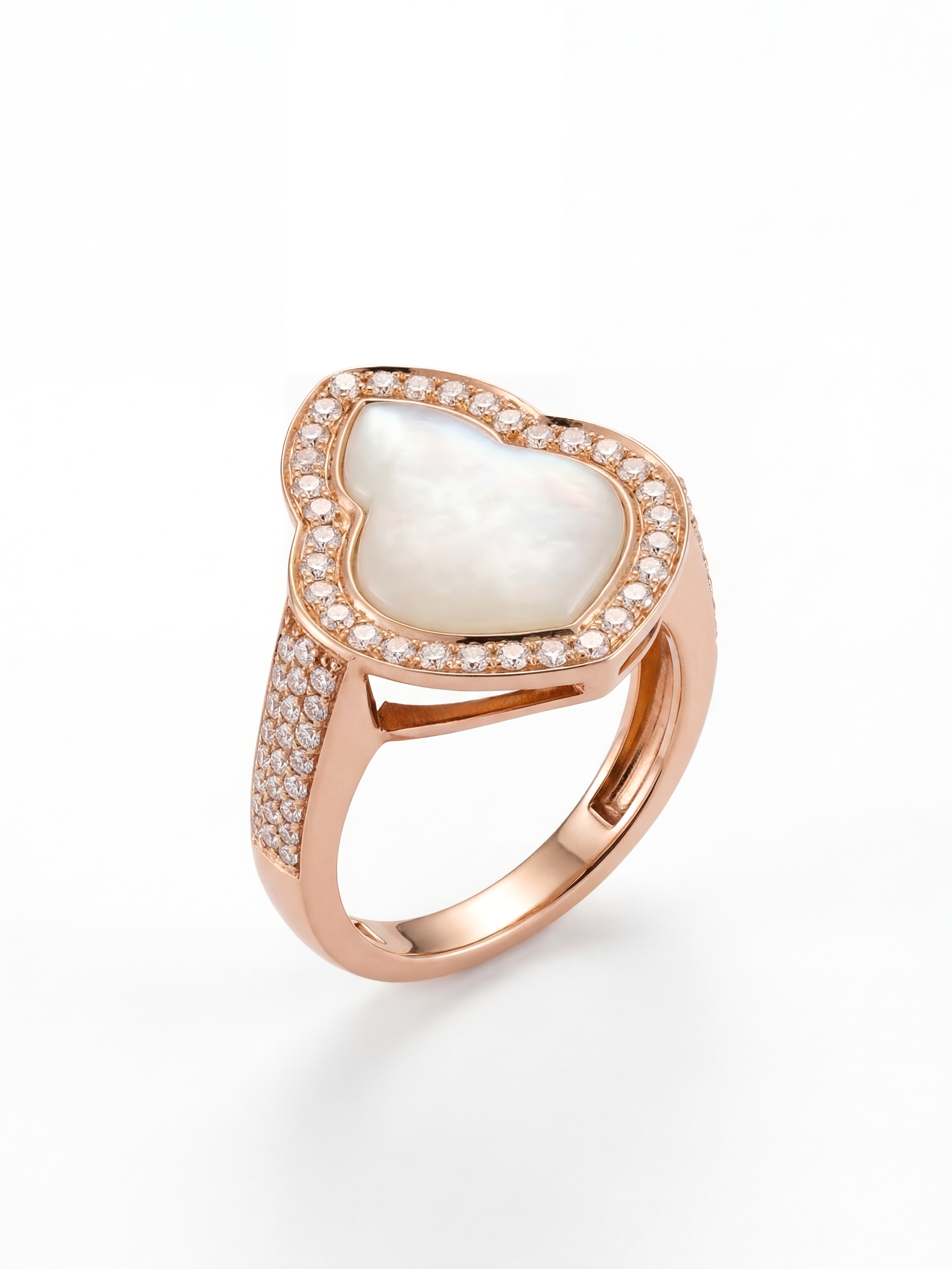 Al Fajr Pear Ring – Rose Gold & Mother of Pearl