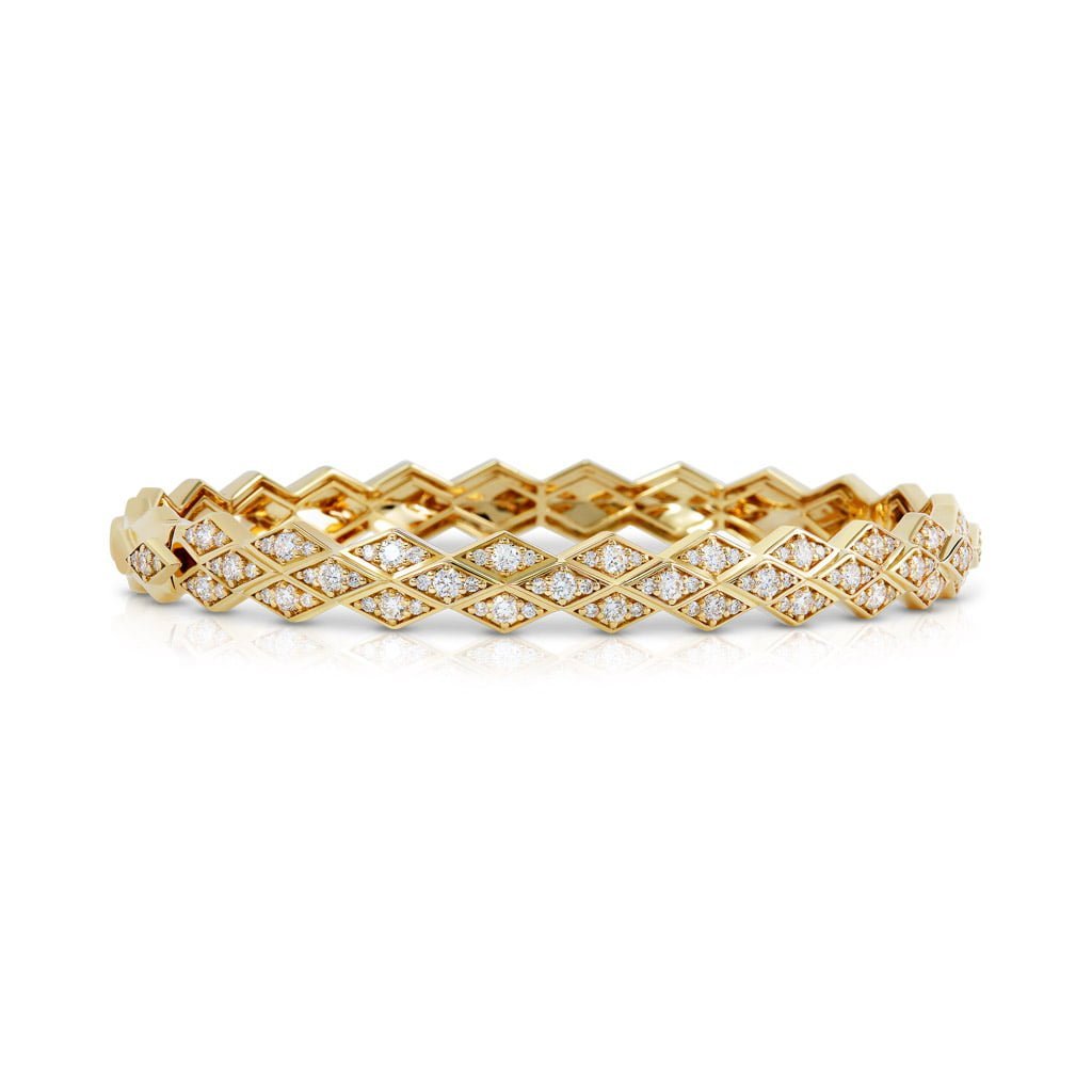 Eternity Full Diamond Bangle#Gold_Yellow Gold