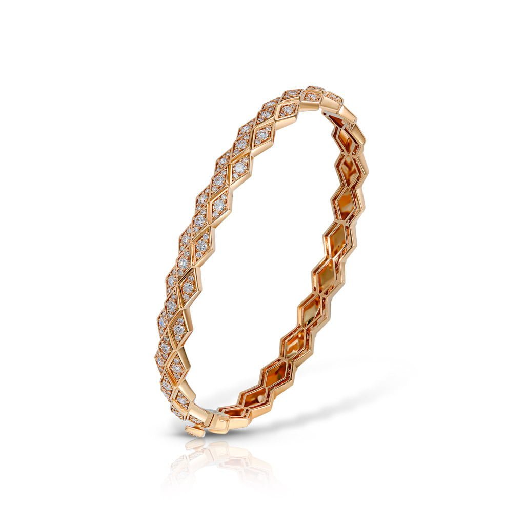 Eternity Full Diamond Bangle#Gold_Rose Gold