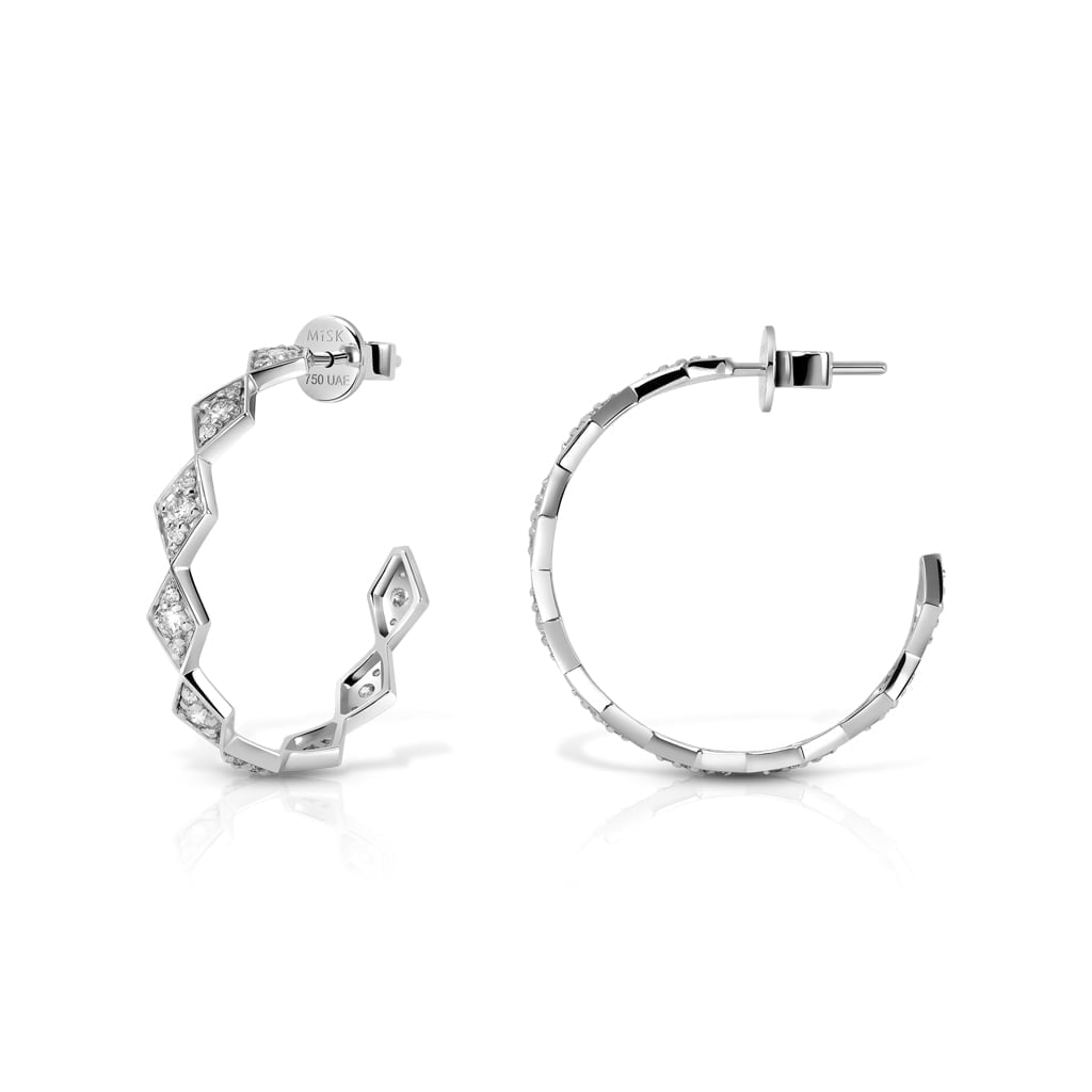 Eternity Medium Full Diamond Hoop Earrings