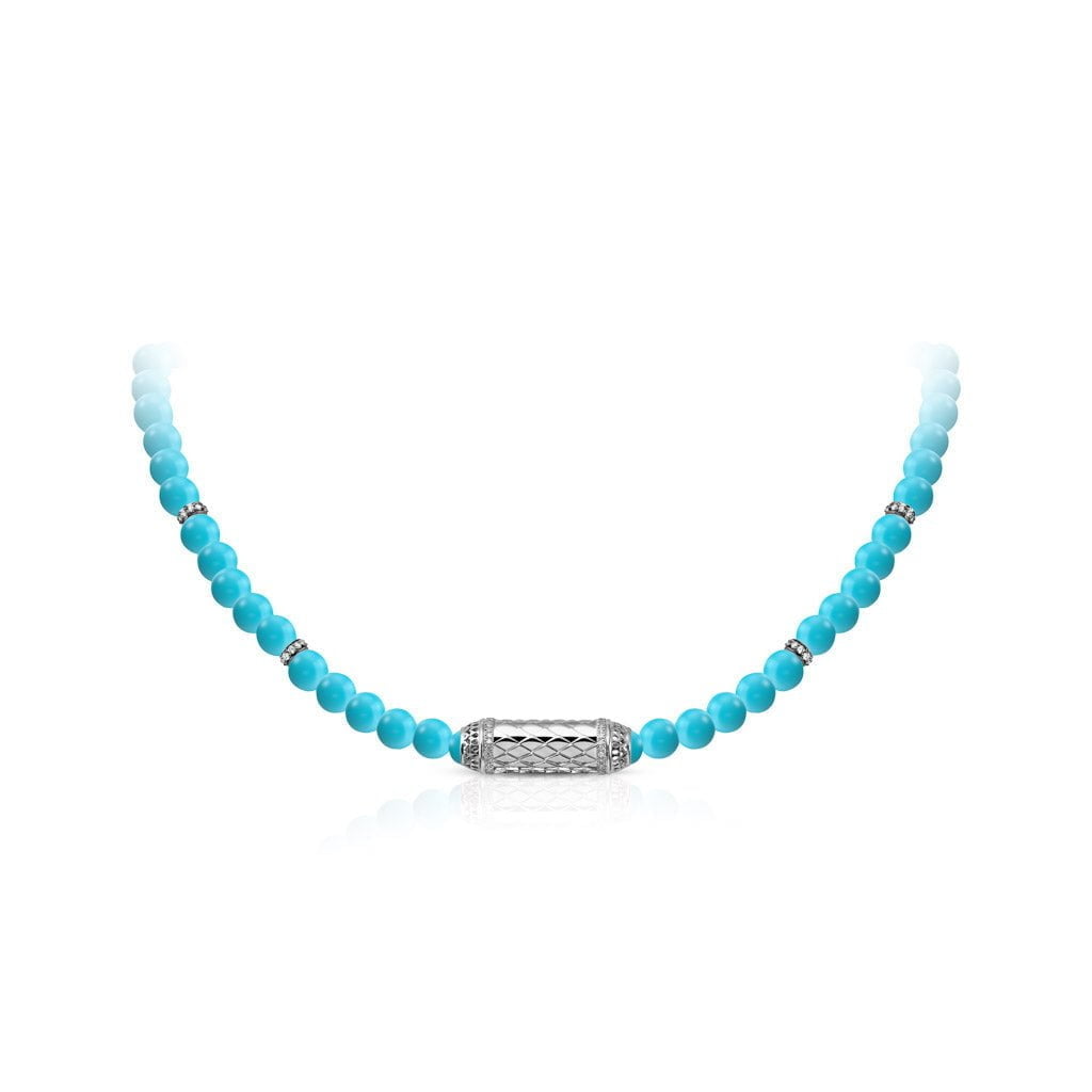Harmony Turquoise Beads Necklace Border Diamond
