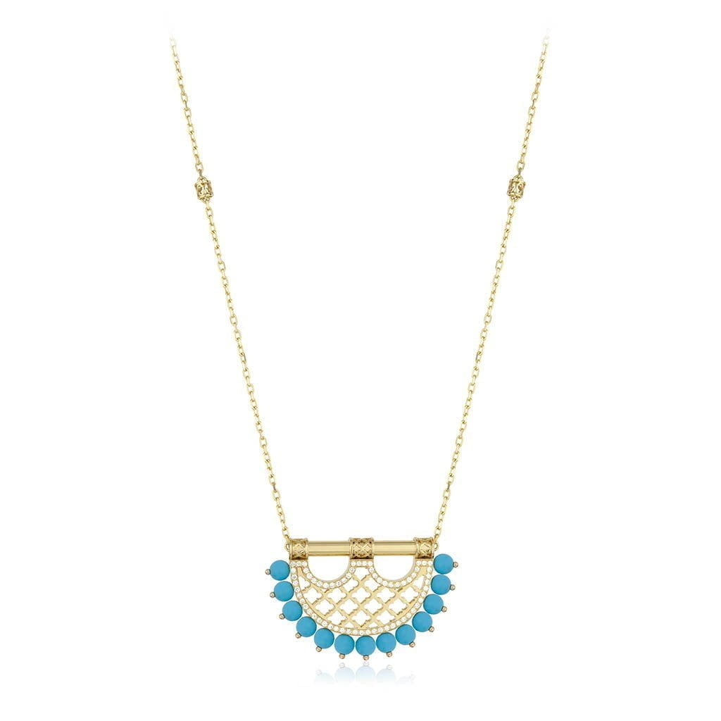 Al Noor Heritage Turquoise Pendant in Small Model - Misk Dubai,Necklaces, al-noor-heritage-turquoise-pendant-in-small-model-1, , Misk Dubai,  Misk, Misk Jewellery, Misk Jewelry, Gold, Emirati Gold, Emirati Design, Jewelry Emirati, Saudi Jewelry, Gold Saudi Arabia, Dubai, Abu Dhabi, Saudi Arabia, KSA, UAE, United Arab Emirates, 18kt, مجوهرات , مجوهرات مسك, مجوهرات اماراتية , دهب , سعودية ذهب