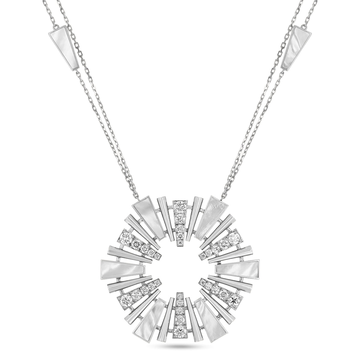 Al Fajr Shurooq Large Pendant#Gold_White Gold