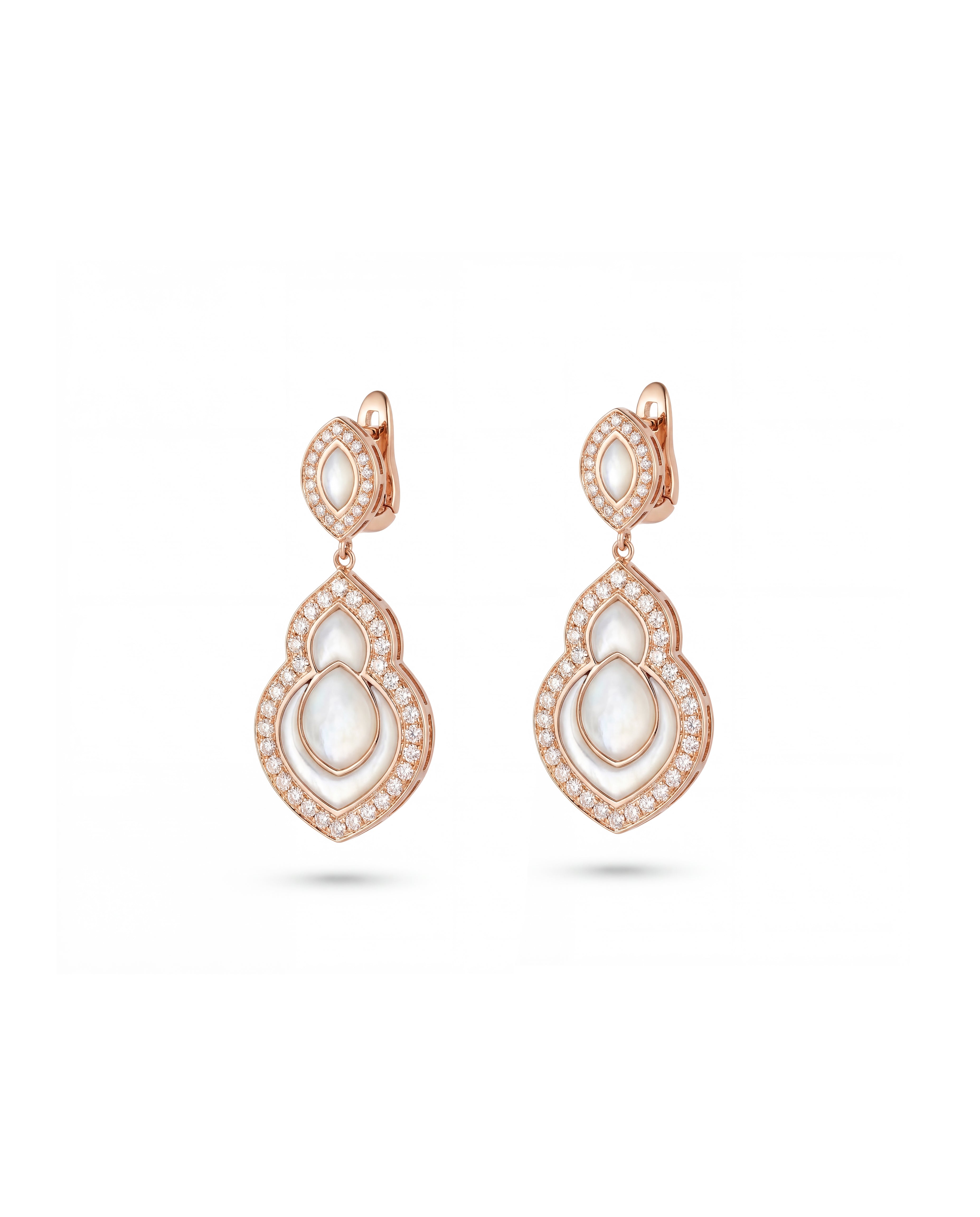 Al Fajr Earrings – Yellow Gold & Mother of Pearl