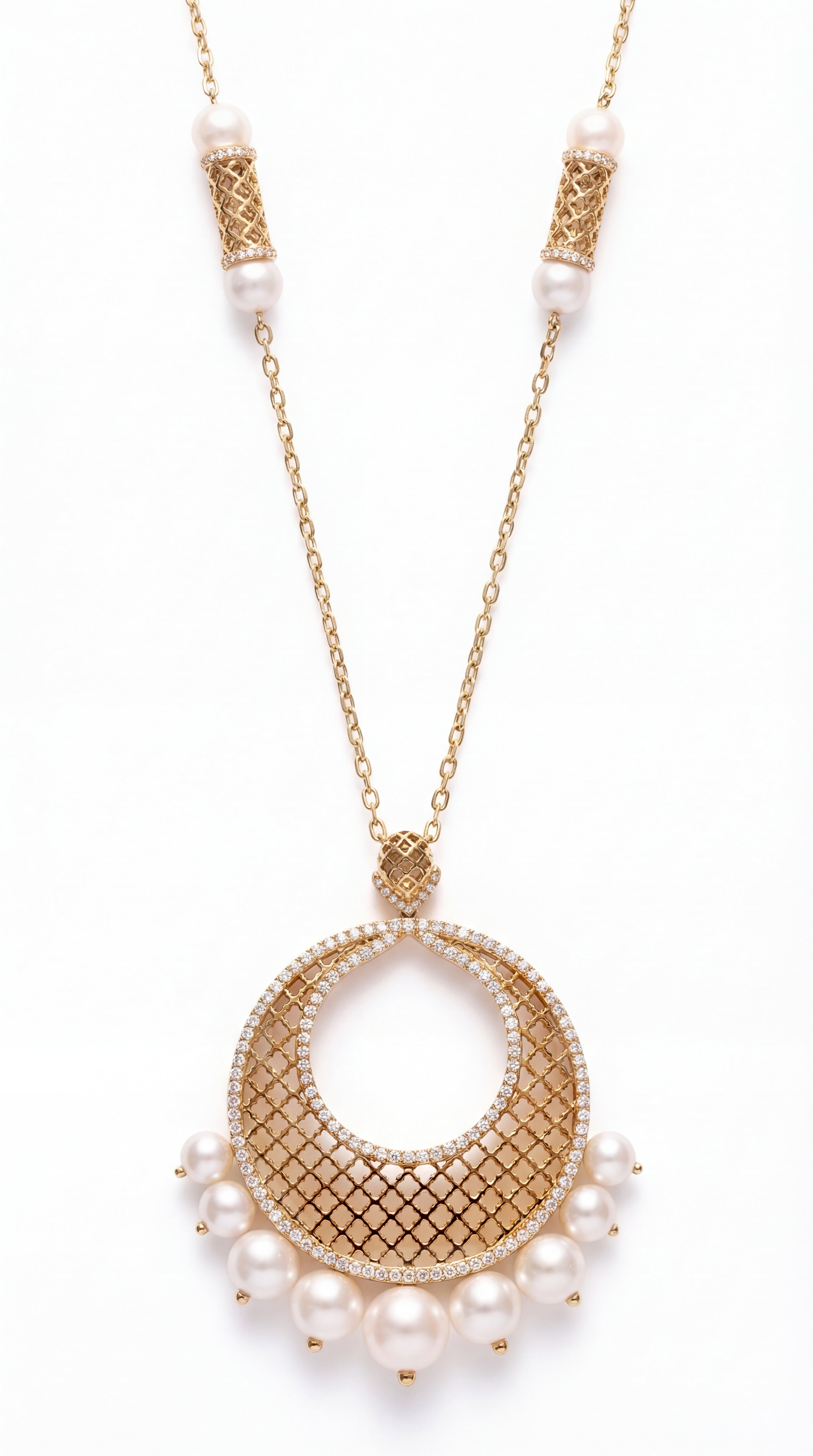 Heritage Classic Small Pearl Yellow Gold Necklace
