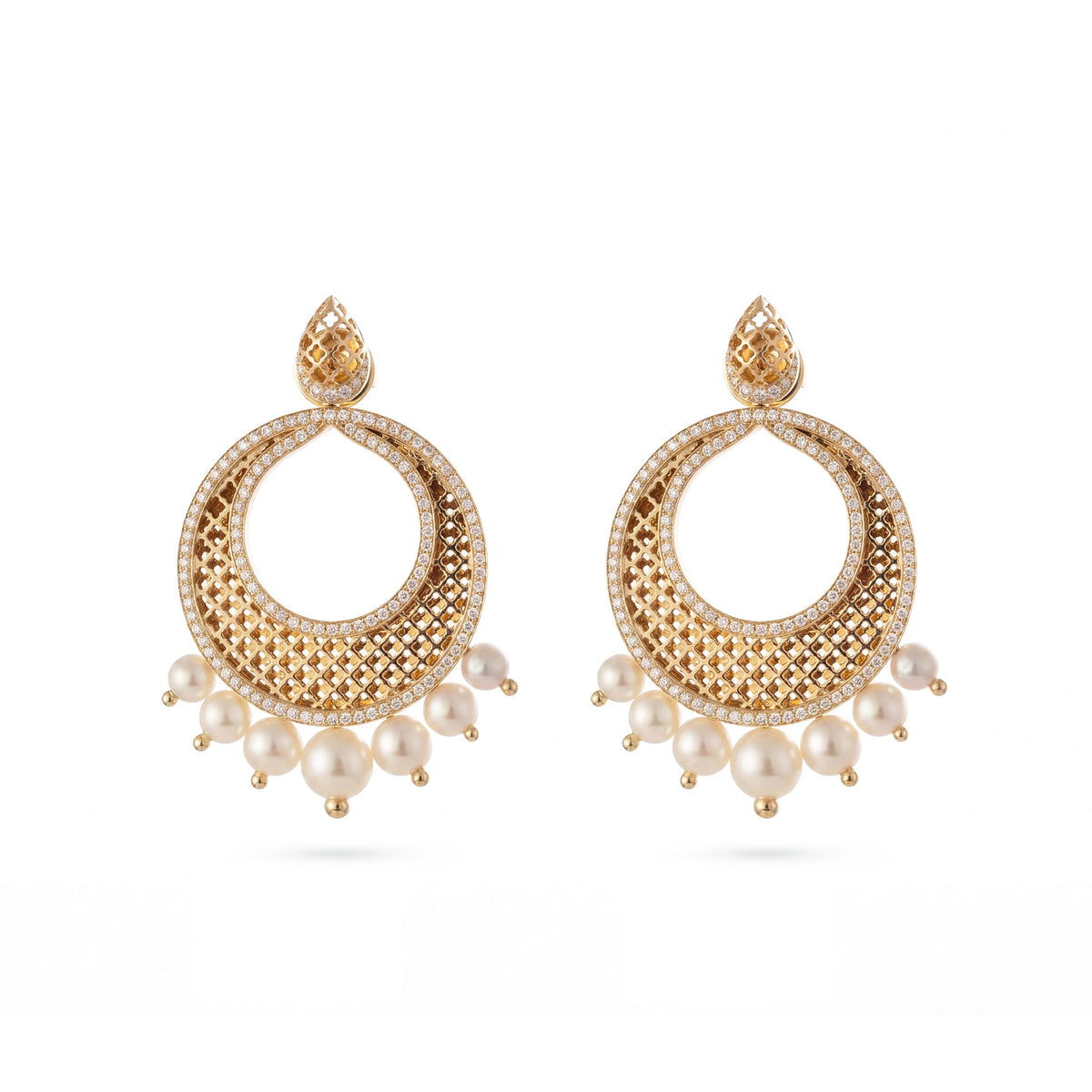 Heritage Classic Small Earrings Pearl Yellow Gold