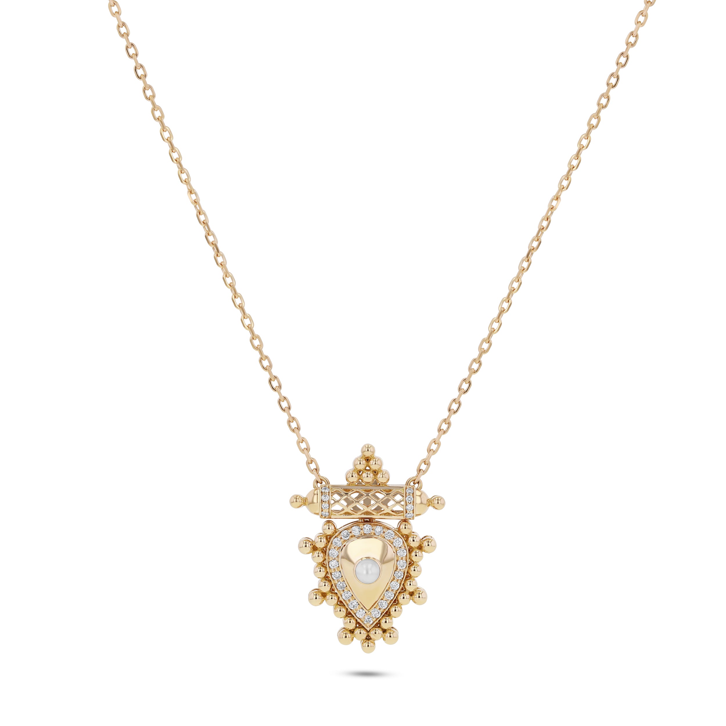 Al Qasr Mini Pendant – Pearl | Yellow Gold