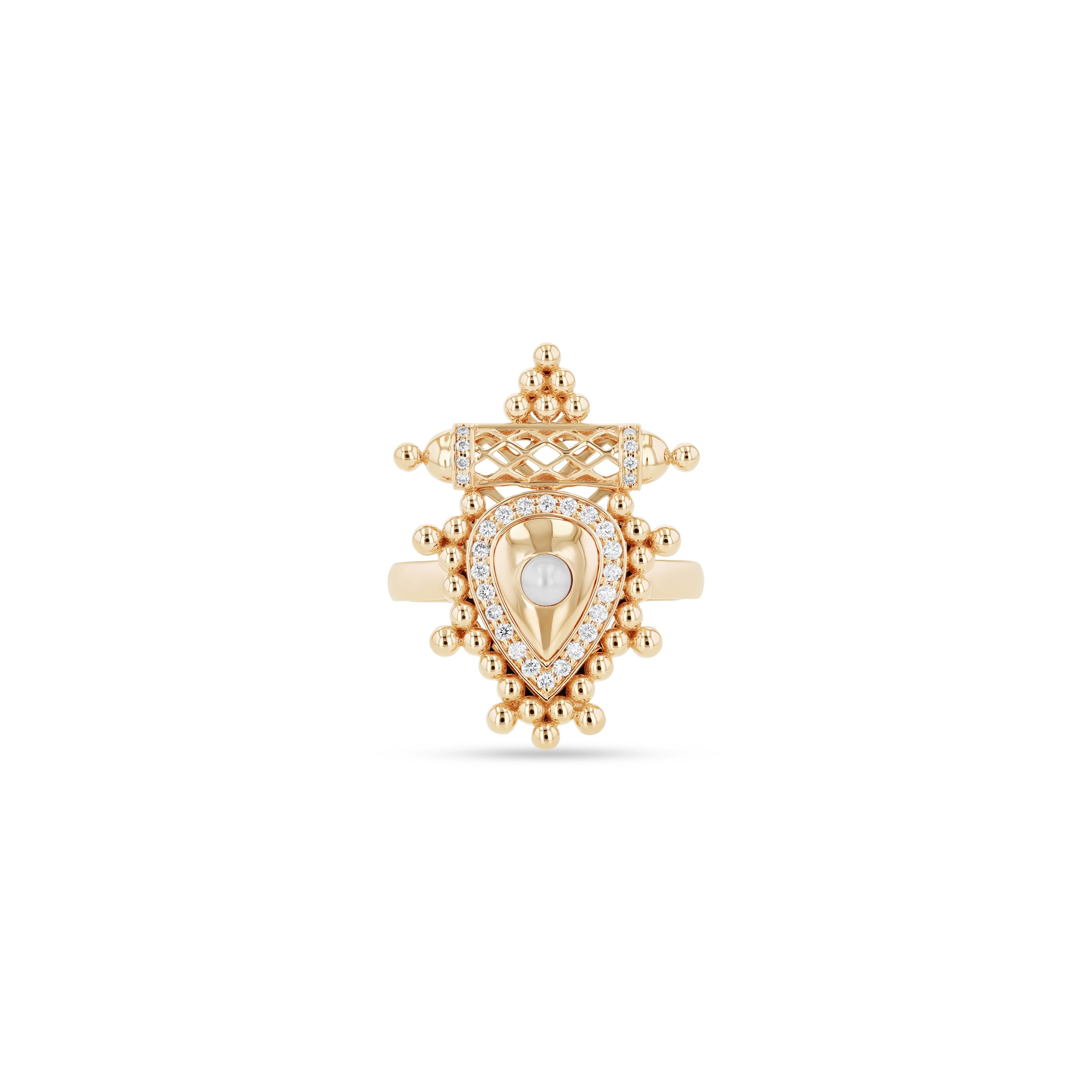 Al Qasr Small Ring – Pearl | Yellow Gold
