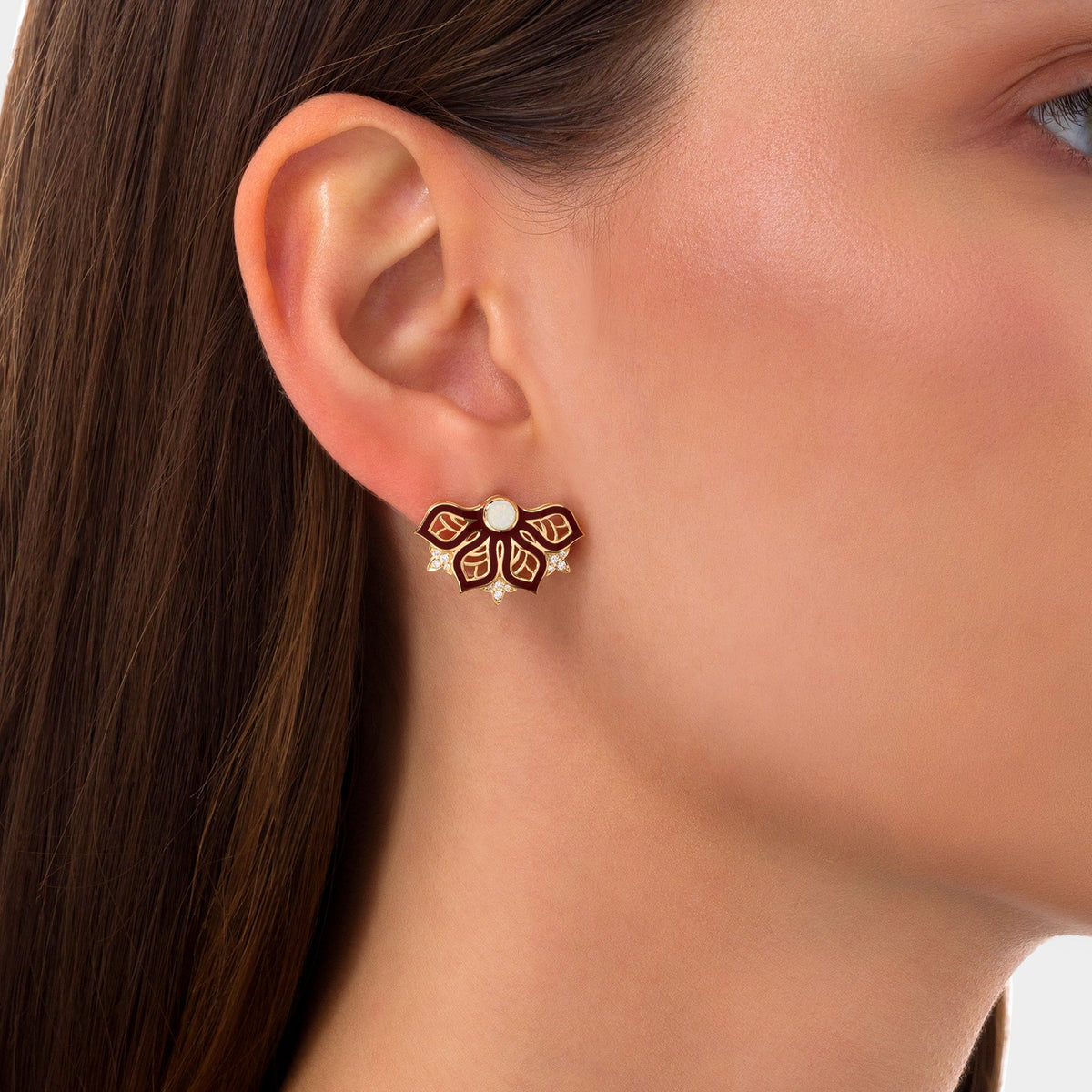 AURA Rise Earrings Small#Gold_Yellow Gold