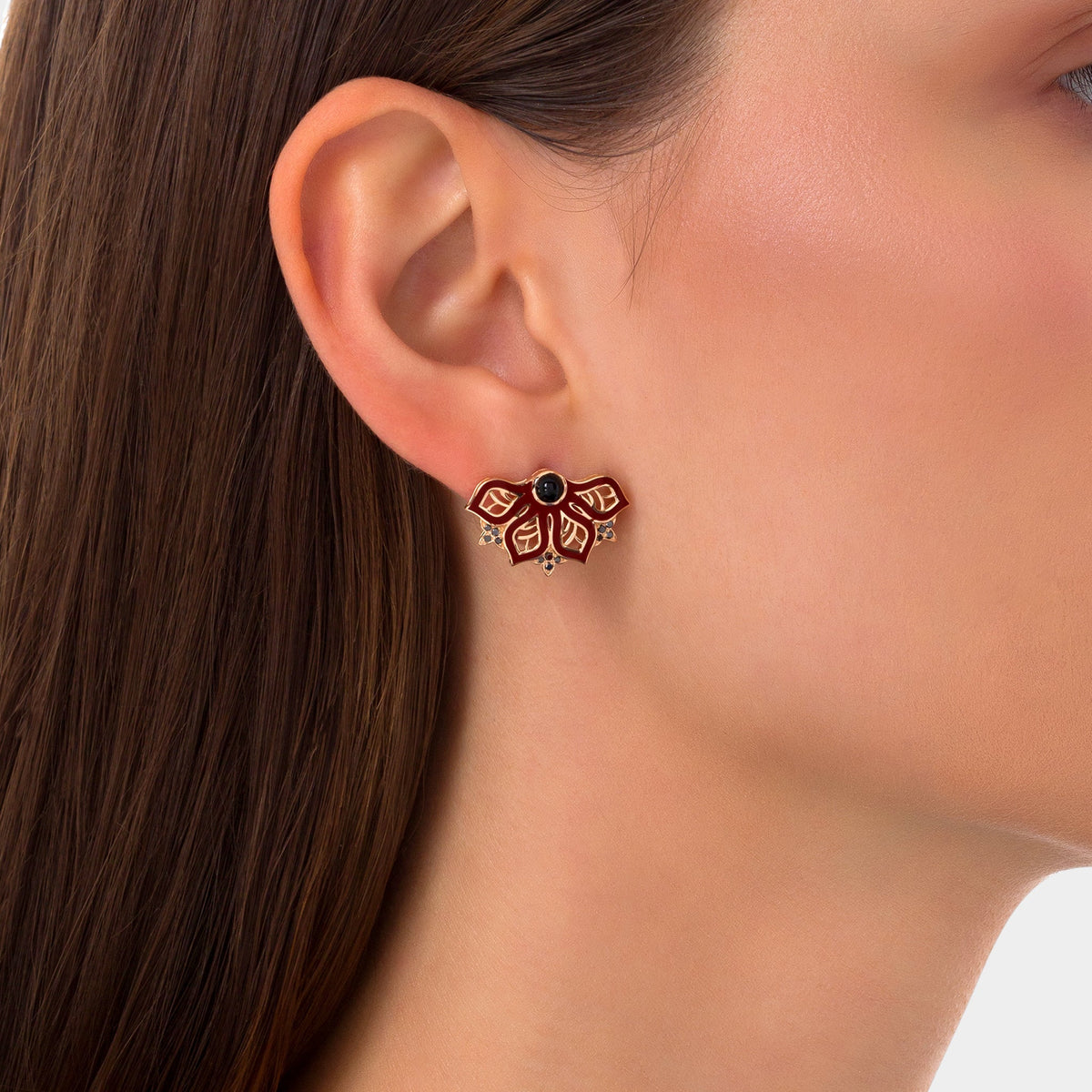 AURA Rise Earrings Small#Gold_Rose Gold