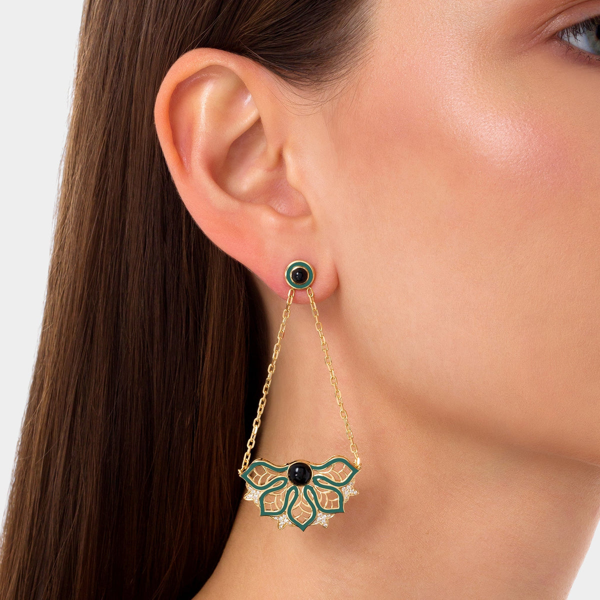AURA Rise Earrings Medium#Gold_Yellow Gold