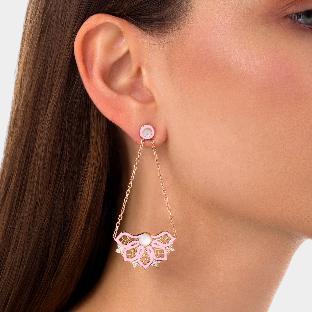 AURA Rise Earrings Medium#Gold_Rose Gold