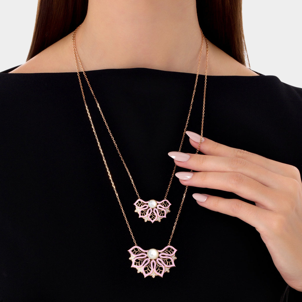 AURA Rise Necklace Extra Large#Gold_Rose Gold