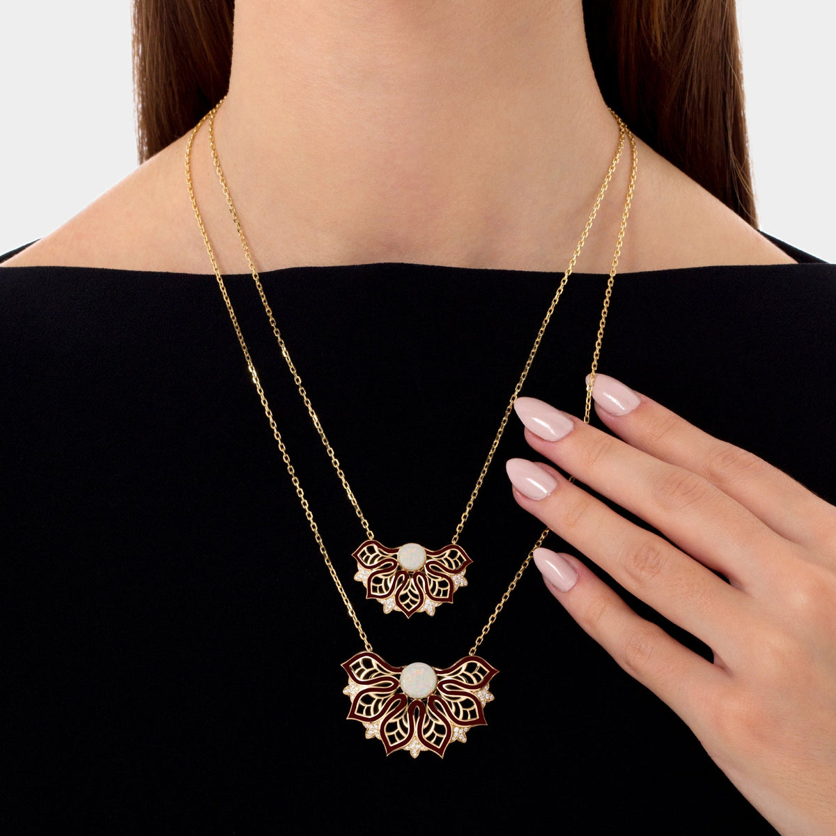 AURA Rise Necklace Large#Gold_Yellow Gold