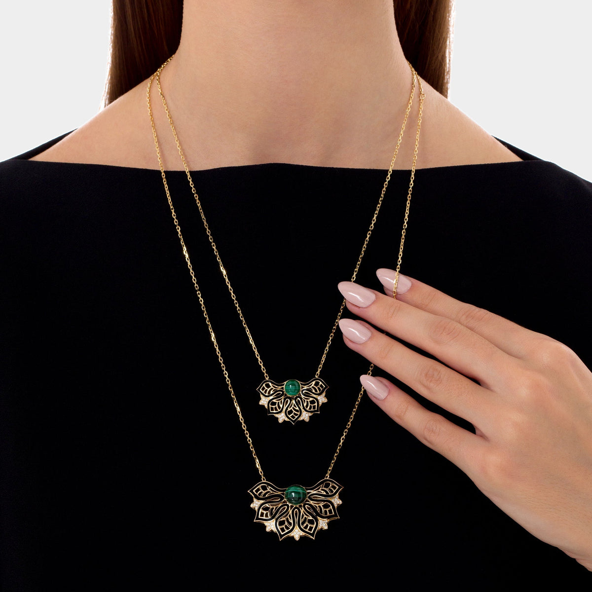 AURA Rise Necklace Large#Gold_Yellow Gold