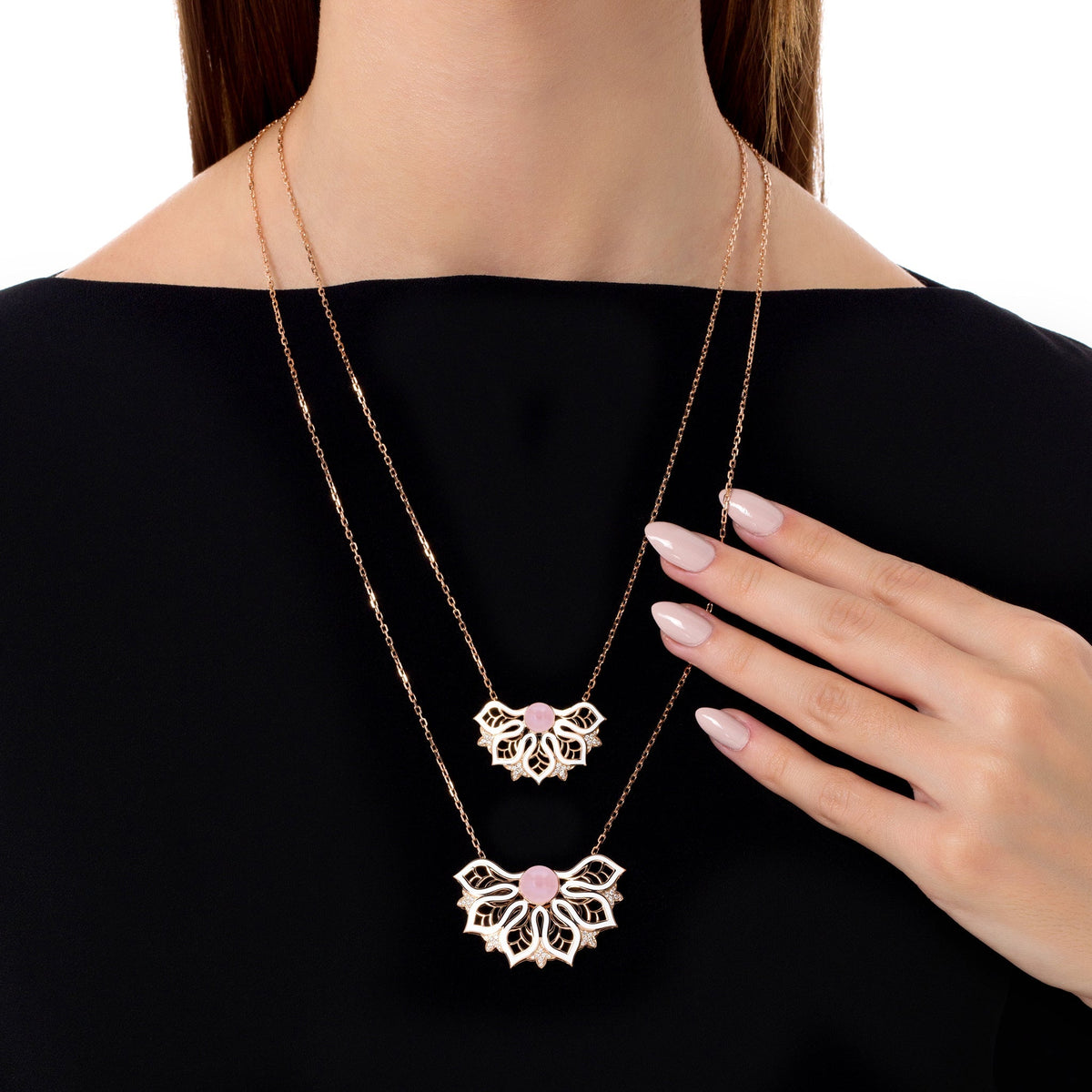 AURA Rise Necklace Extra Large#Gold_Rose Gold