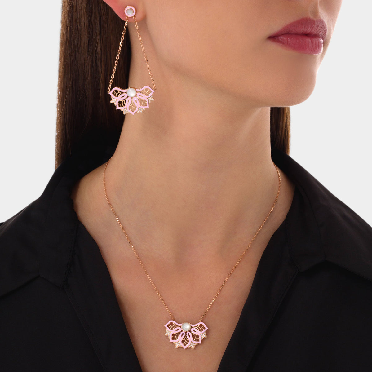 AURA Rise Earrings Medium#Gold_Rose Gold