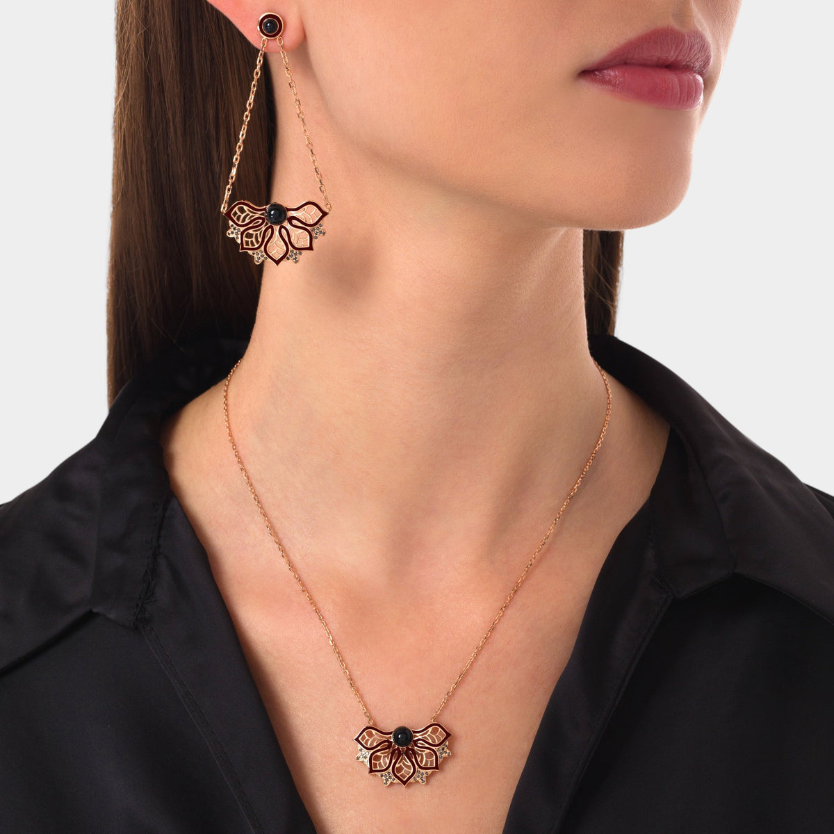 AURA Rise Earrings Medium#Gold_Rose Gold