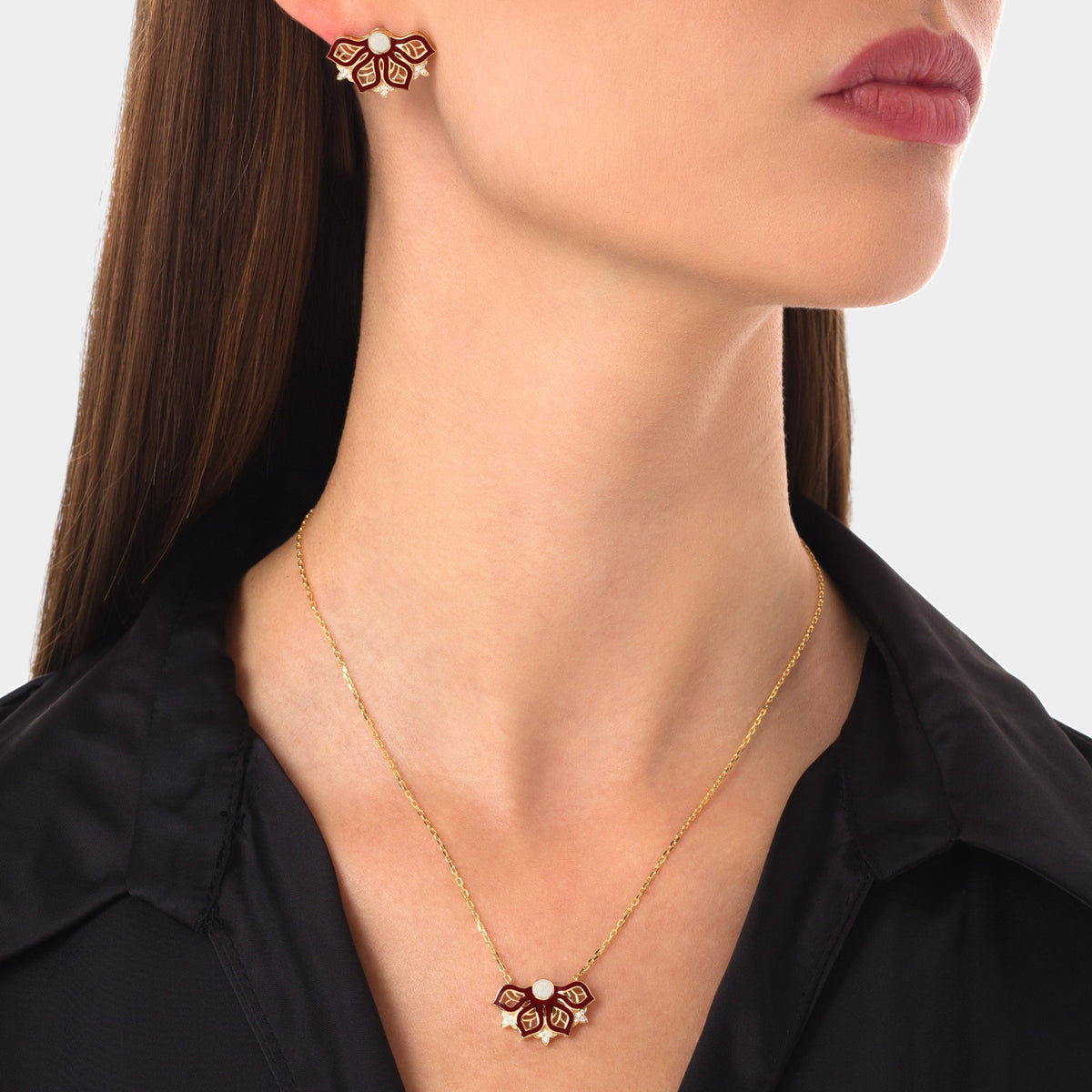 AURA Rise Earrings Small#Gold_Yellow Gold