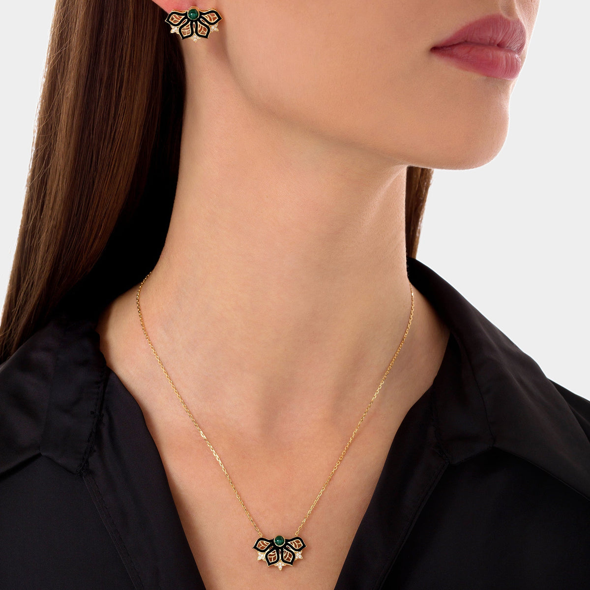 AURA Rise Earrings Small#Gold_Yellow Gold
