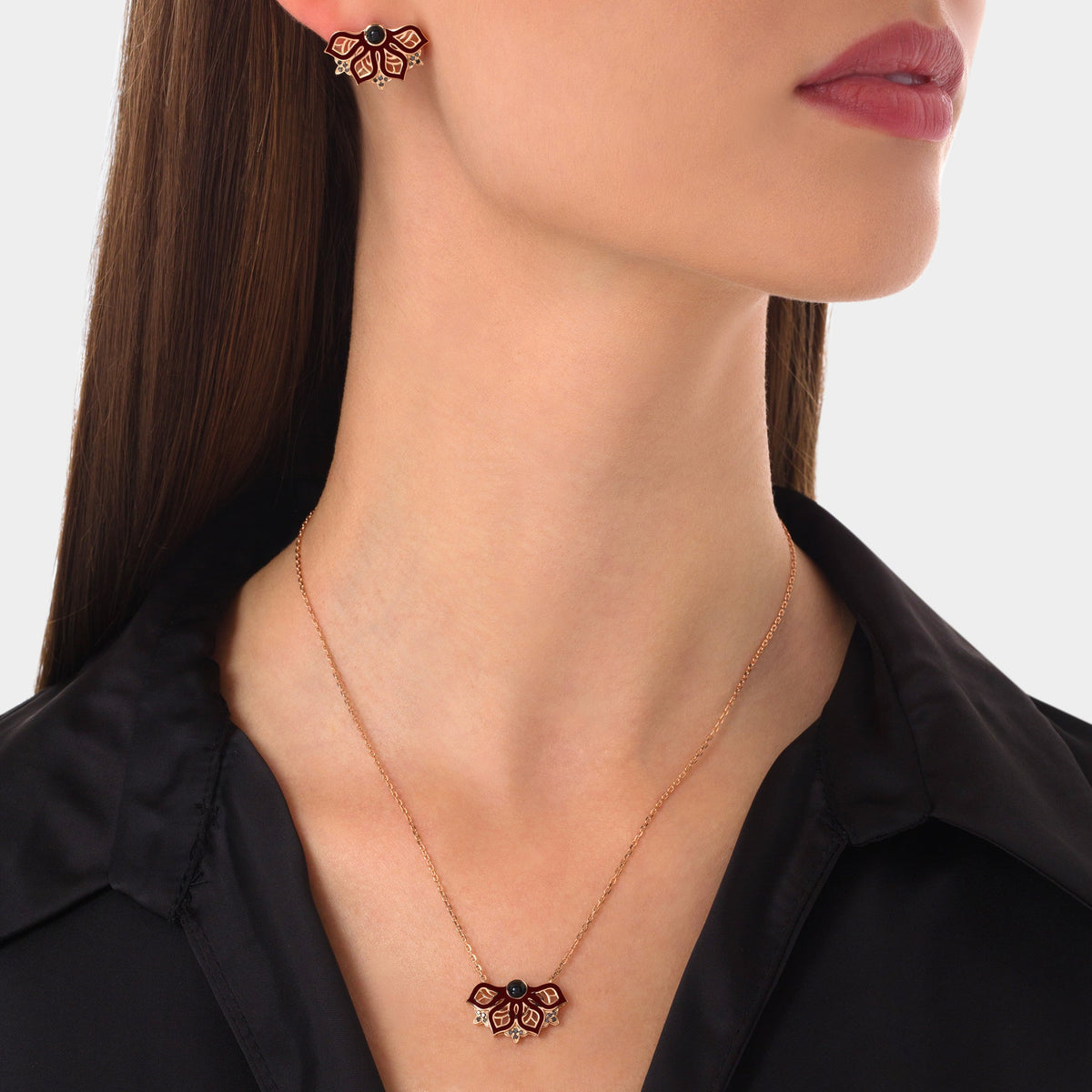 AURA Rise Earrings Small#Gold_Rose Gold