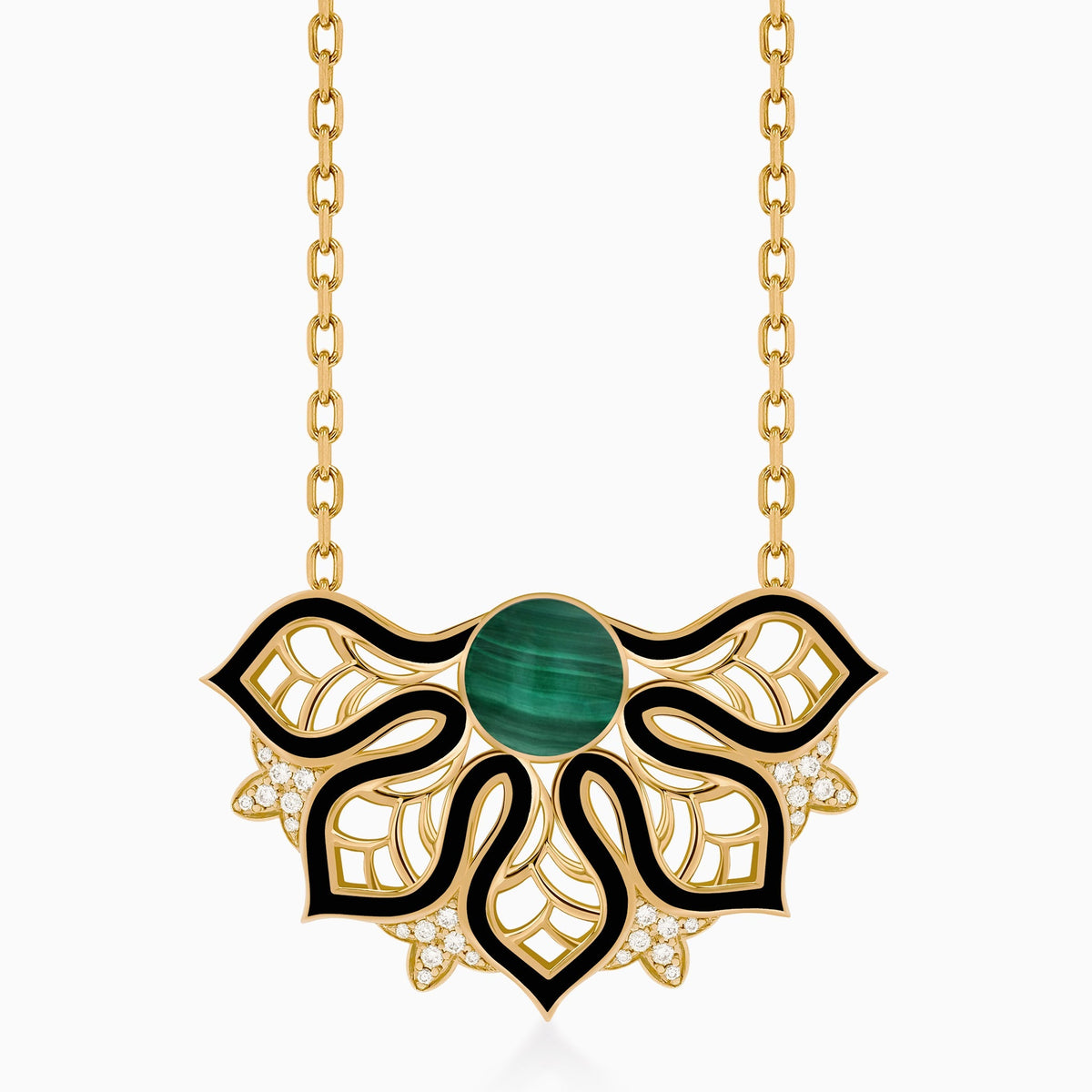 AURA Rise Necklace Large#Gold_Yellow Gold