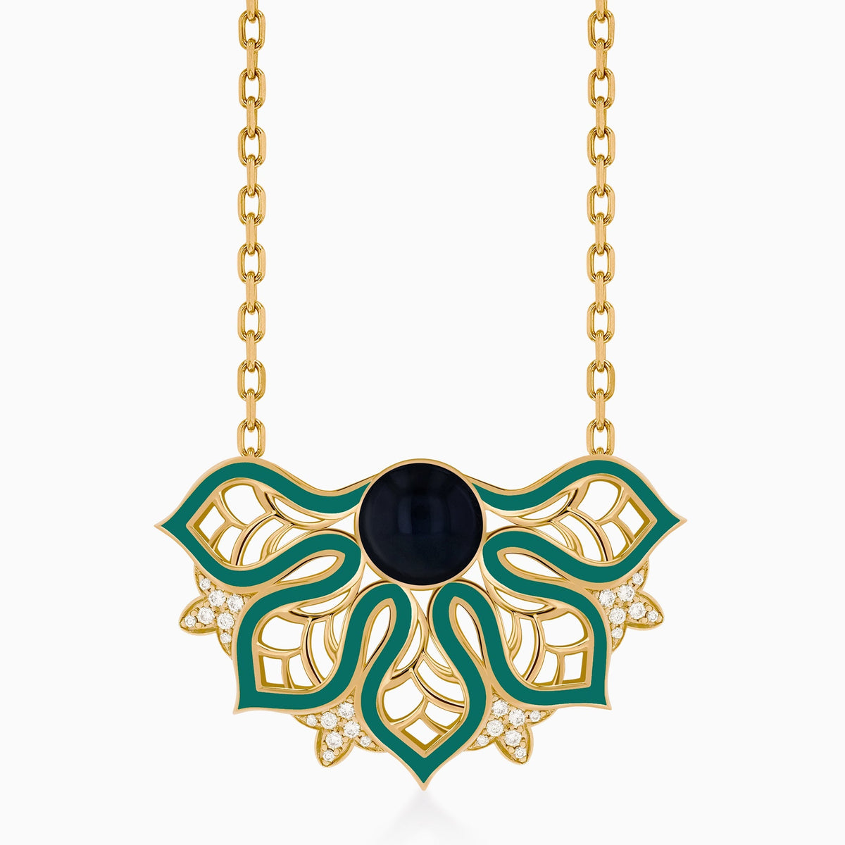 AURA Rise Necklace Large#Gold_Yellow Gold