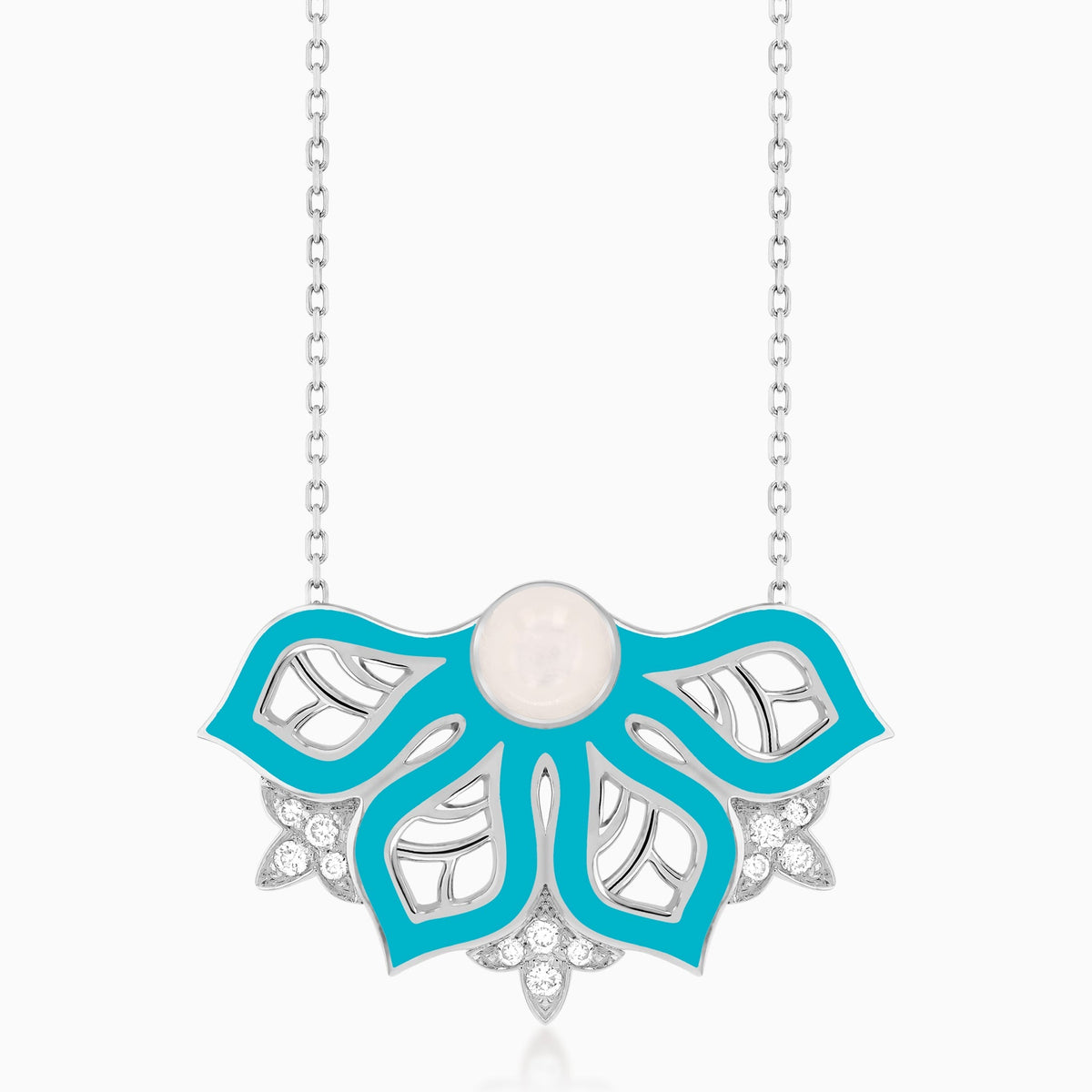 AURA Rise Necklace Small#Gold_White Gold